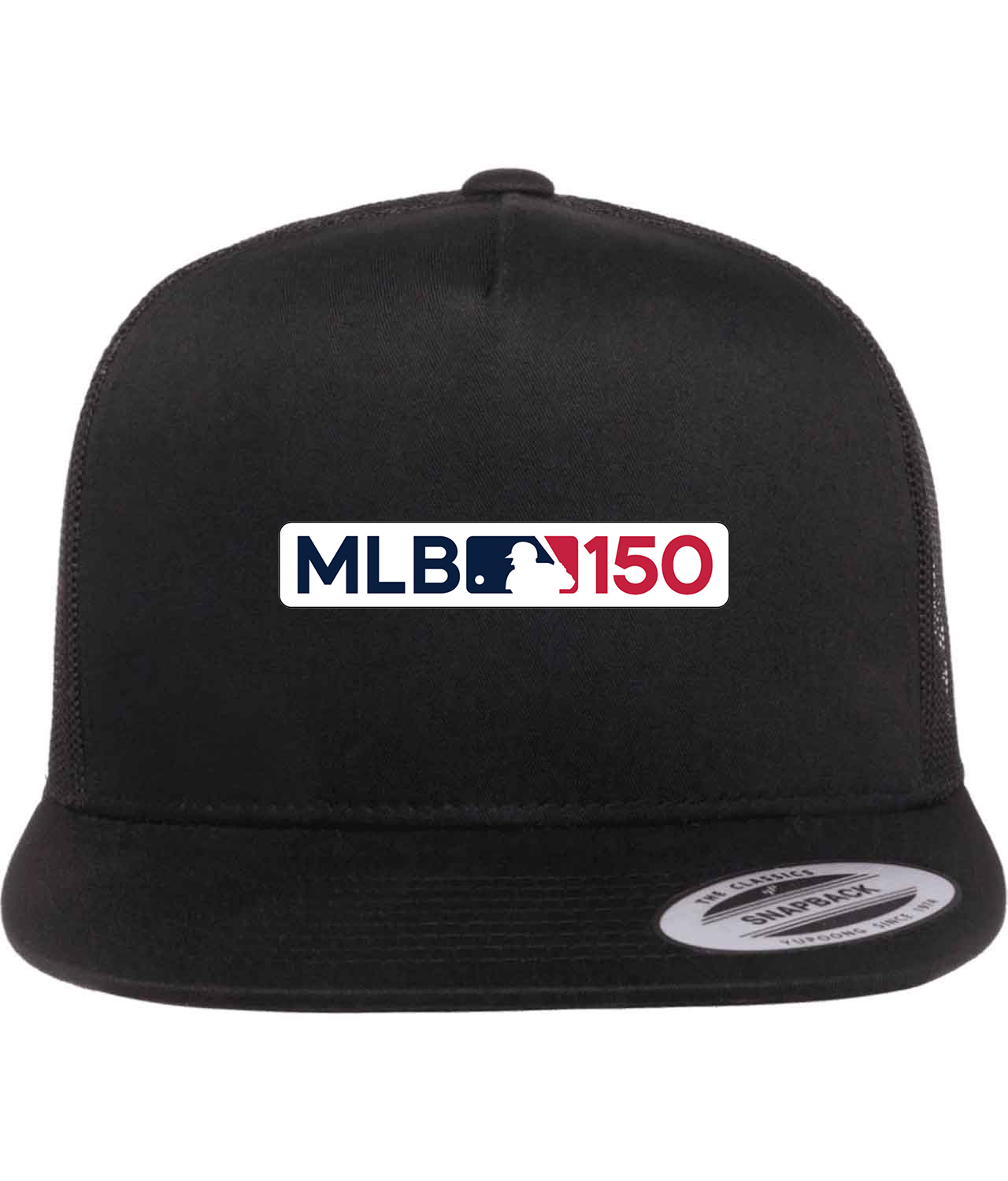Major League Baseball 150th MLB 150 Anniversary Logo Emblem Customized Design on Classic Trucker Cap Hat