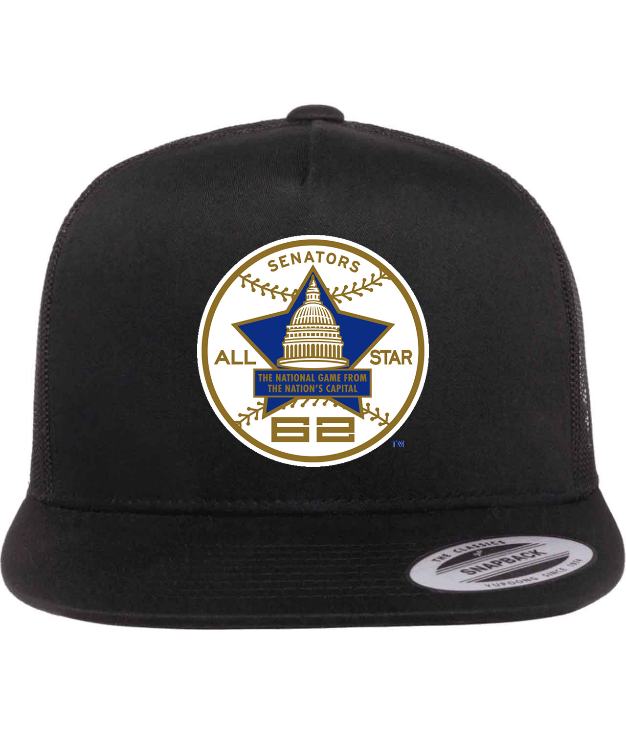 1962 MLB All-Star Game At DC Stadium Washington District Of Columbia Baseball Logo Symbol Emblem Customized Design on Classic Trucker Cap Hat