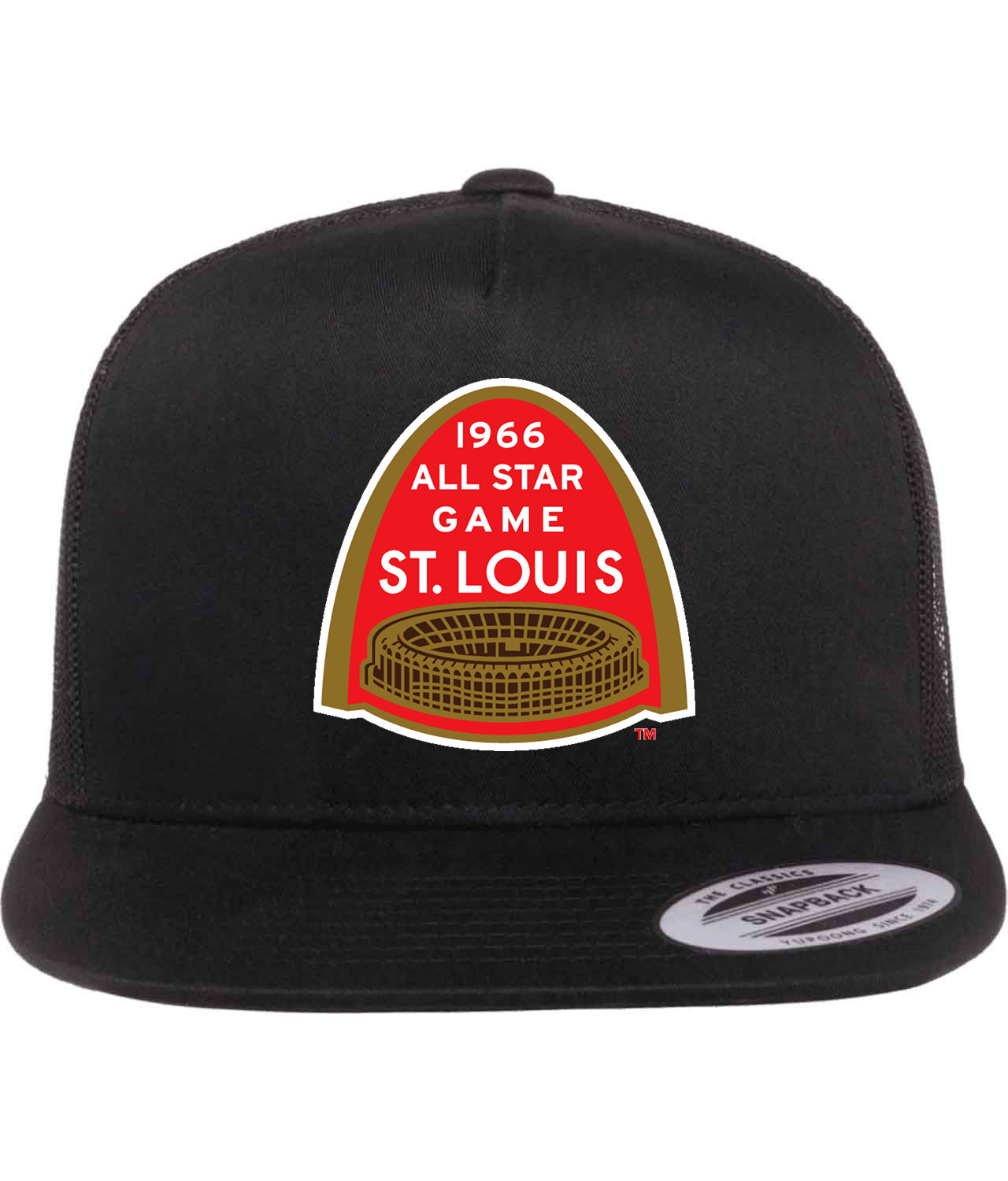 1966 MLB All-Star Game At Busch Stadium St. Louis Missouri Baseball Logo Symbol Emblem Customized Design on Classic Trucker Cap Hat