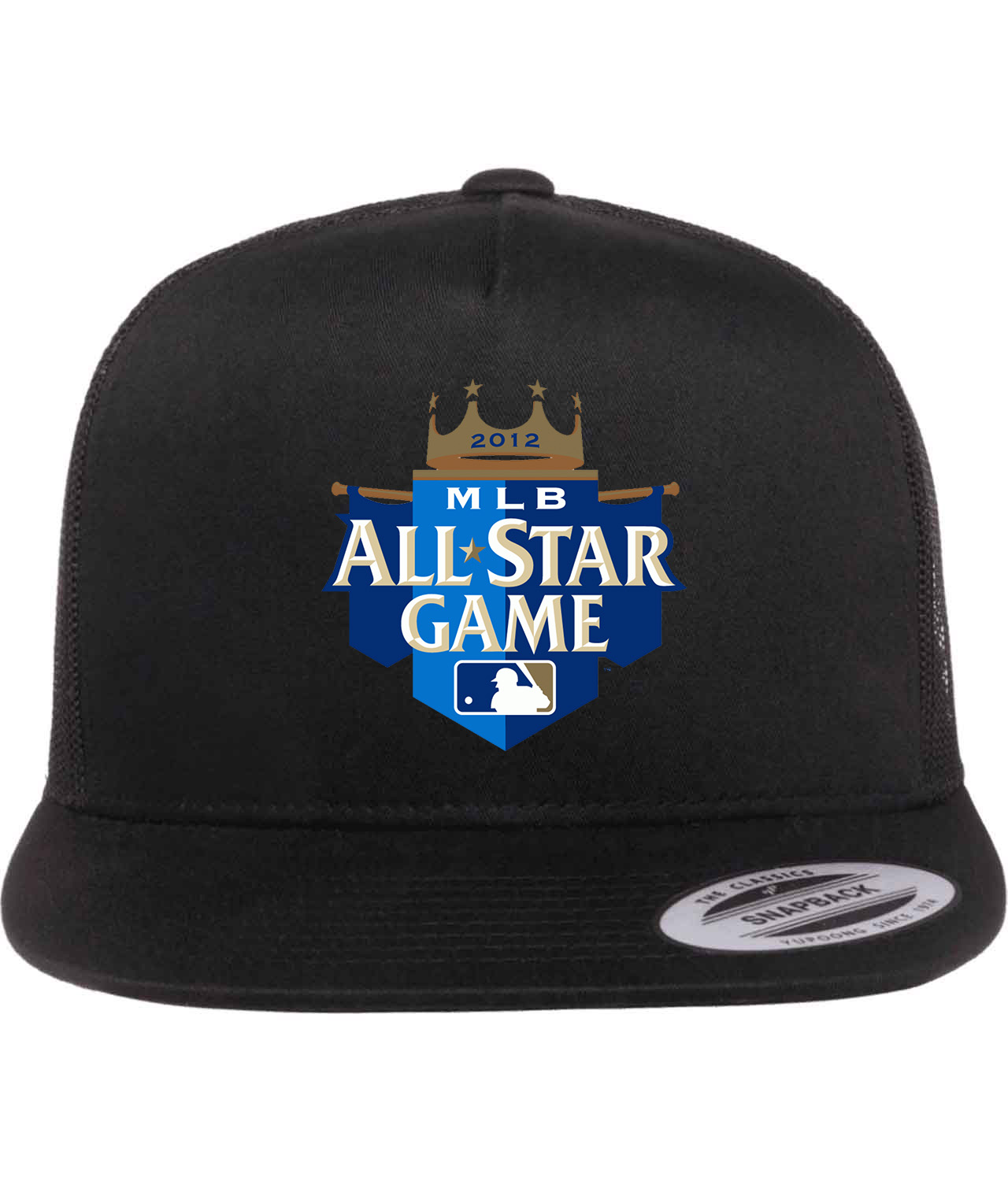2012 MLB All-Star Game Kauffman Stadium Kansas City Missouri Baseball Logo Symbol Emblem Customized Design on Classic Trucker Cap Hat