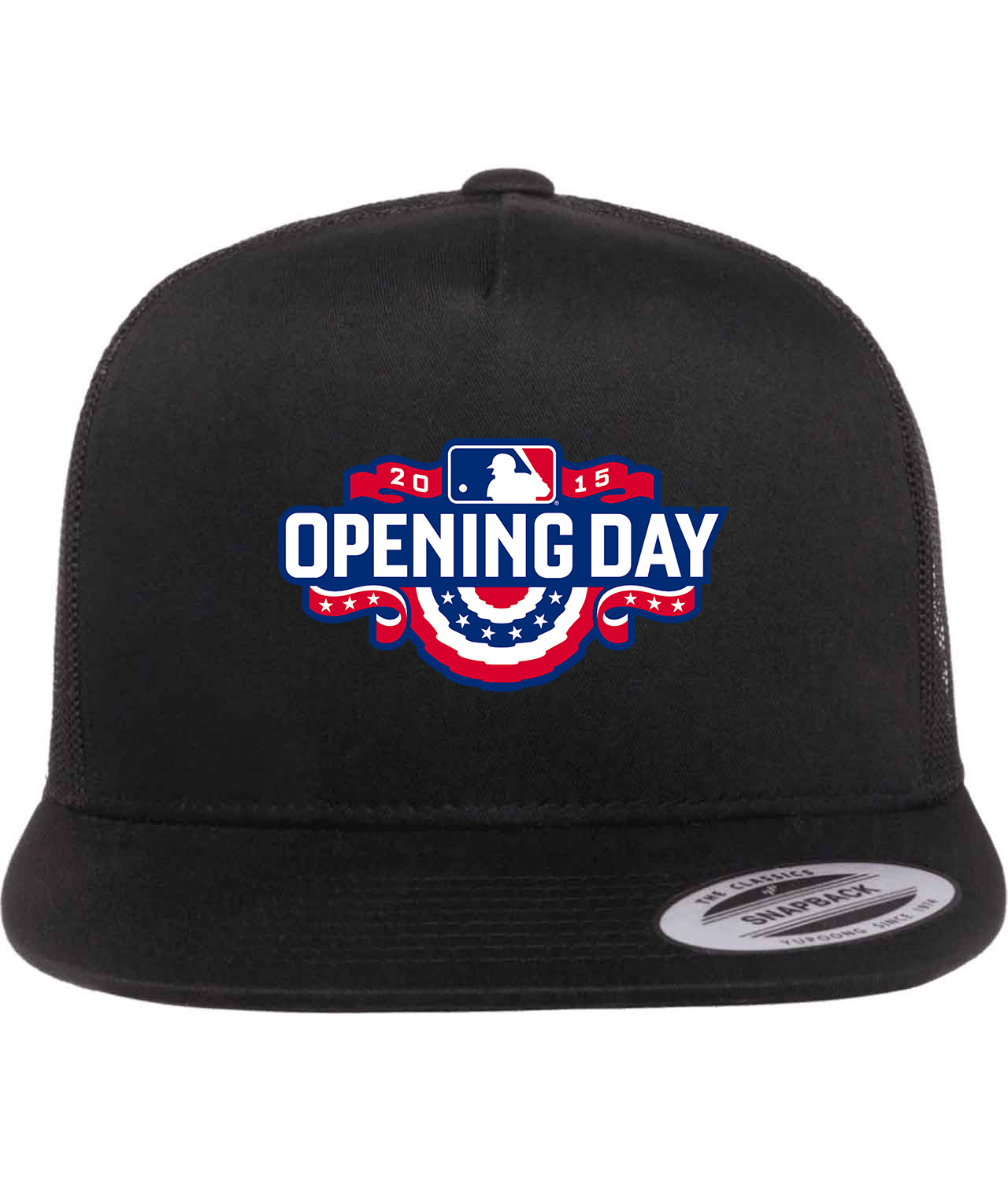MLB 2015 Opening Day Baseball Logo Symbol Emblem Customized Design on Classic Trucker Cap Hat