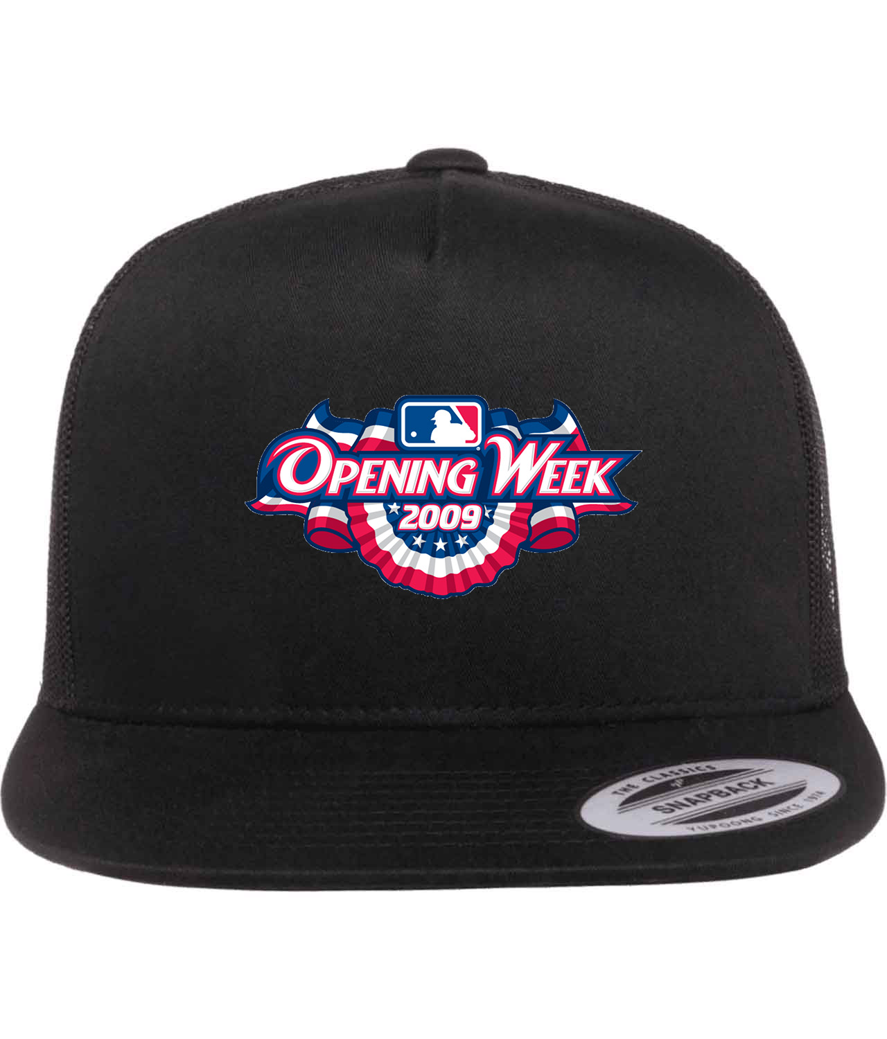 2009 MLB Opening Week Baseball Logo Symbol Emblem Customized Design on Classic Trucker Cap Hat