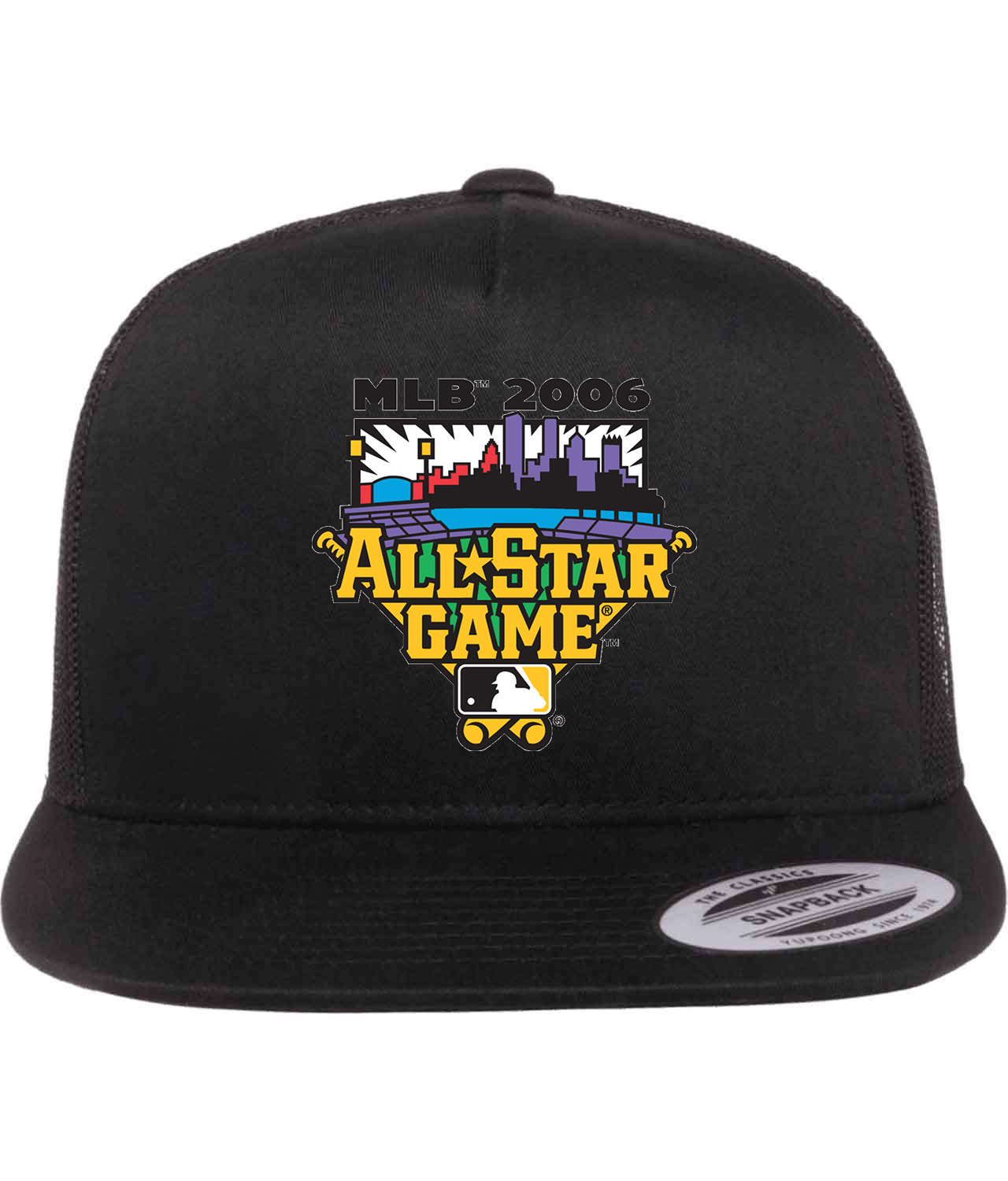 2006 MLB All-Star Game At PNC Park Pittsburgh Pennsylvania Color Baseball Logo Symbol Emblem Customized Design on Classic Trucker Cap Hat