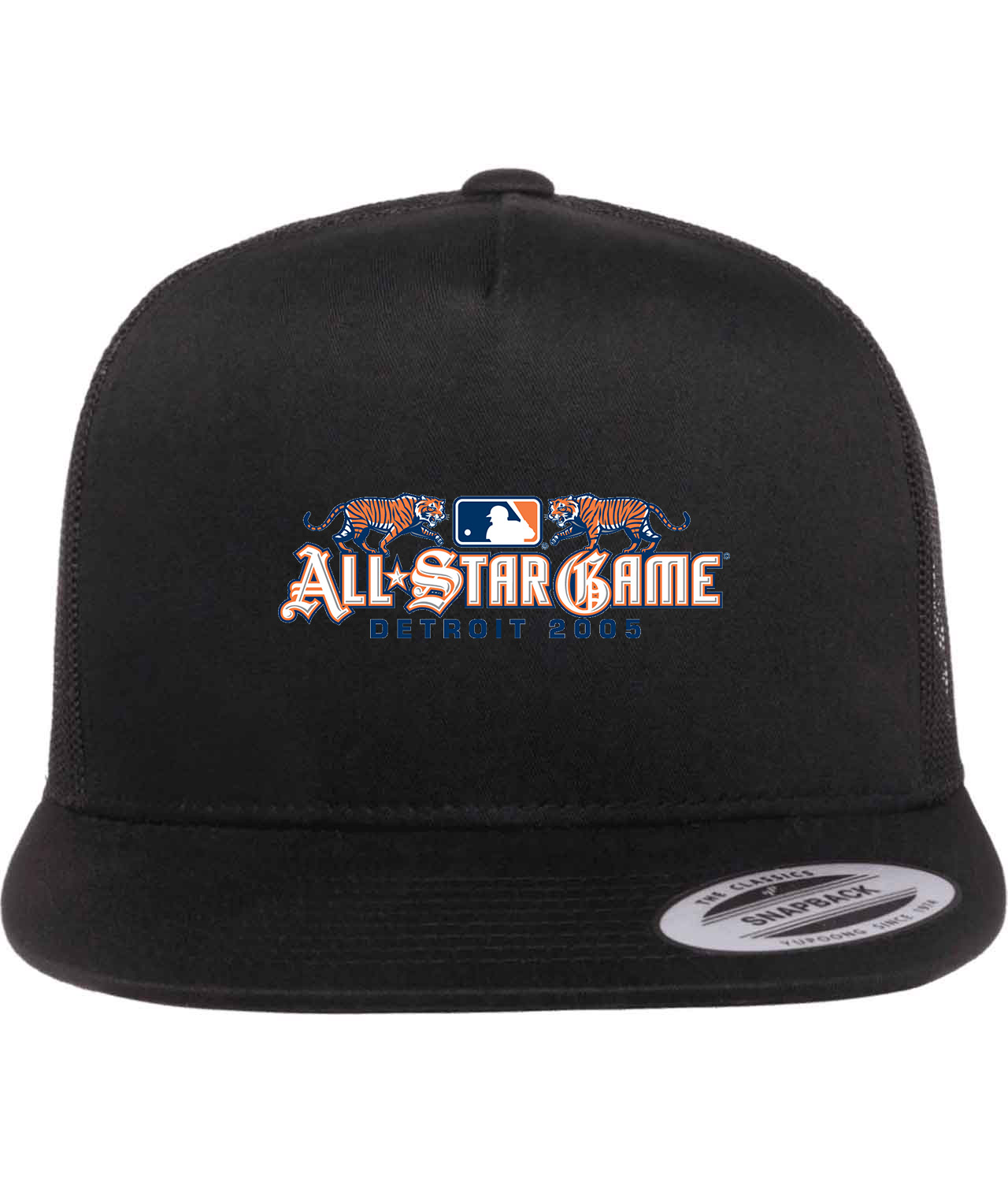 2005 MLB All-Star Game Comerica Park Detroit Michigan Baseball Logo Symbol Emblem Customized Design on Classic Trucker Cap Hat