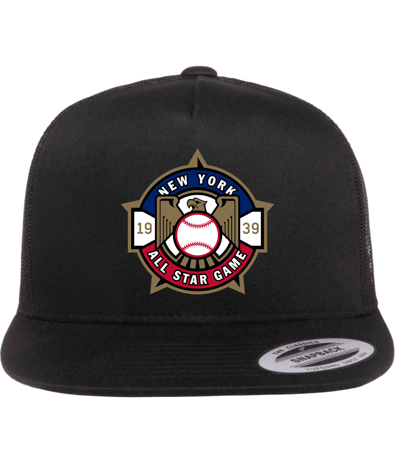 1939 MLB All-Star Game Yankee Stadium New York Baseball Logo Symbol Emblem Customized Design on Classic Trucker Cap Hat