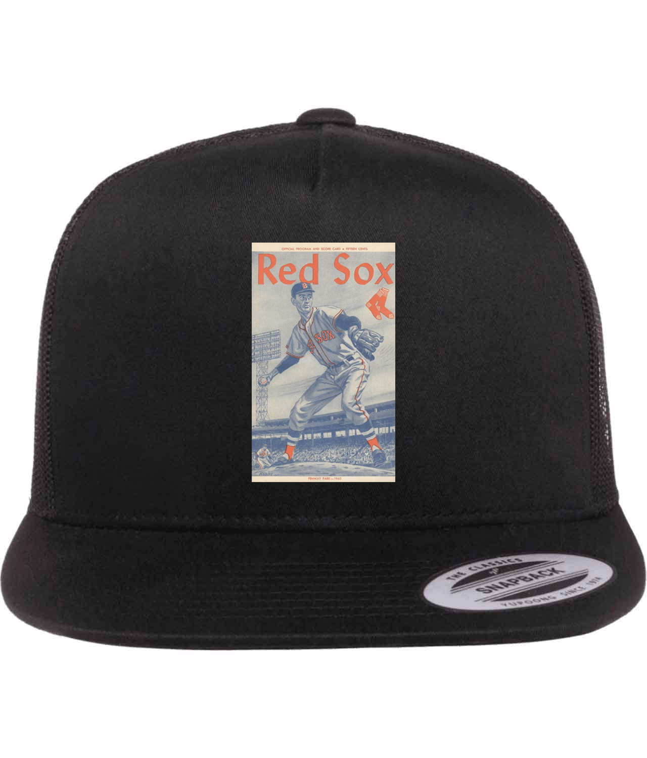 Boston Red Sox Program 1960 Baseball Logo Symbol Emblem Customized Design on Classic Trucker Cap Hat