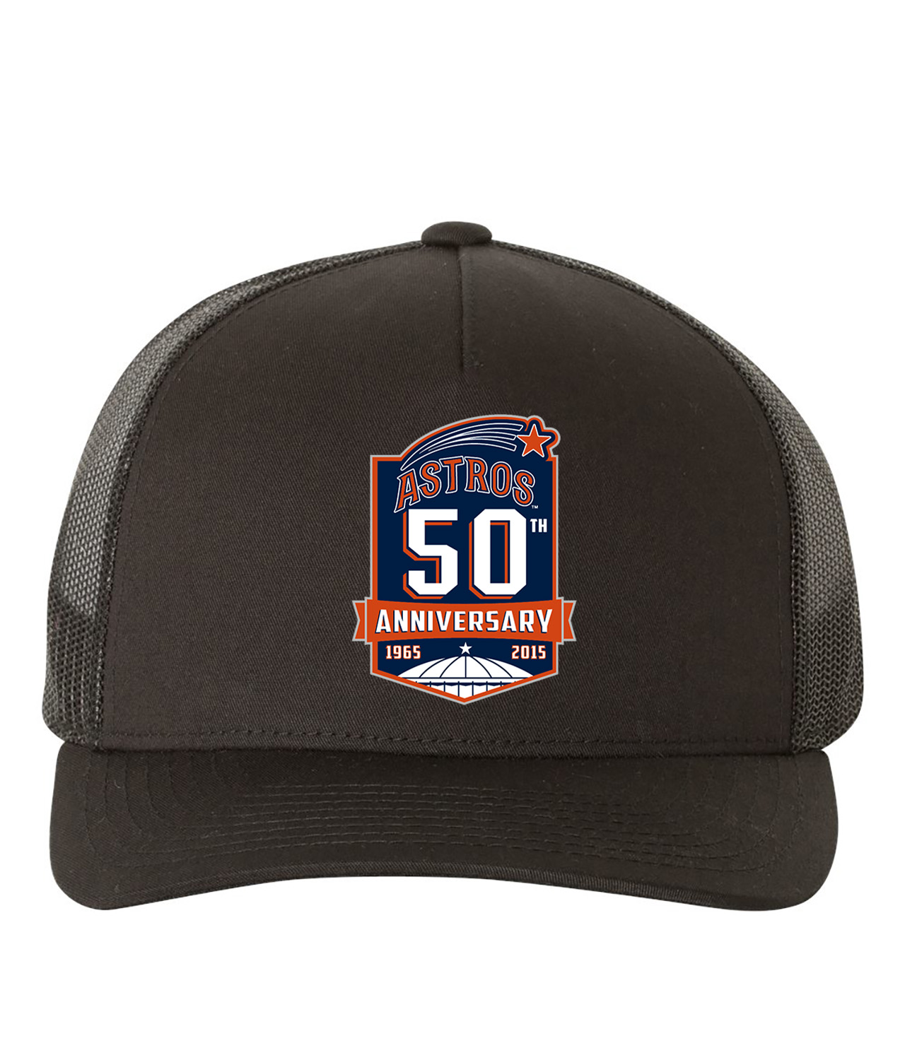 Houston Astros 50th Anniversary 2015 Baseball Logo Symbol Emblem Customized Design on Retro Trucker Cap Hat