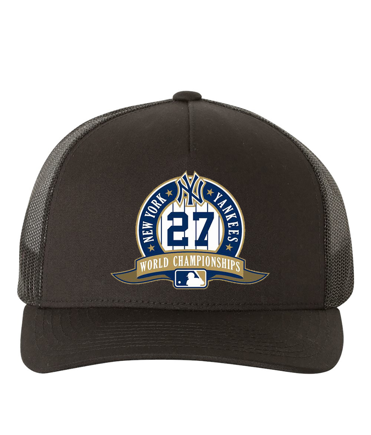 New York Yankees 27-Time World Champions Baseball Logo Symbol Emblem Customized Design on Retro Trucker Cap Hat