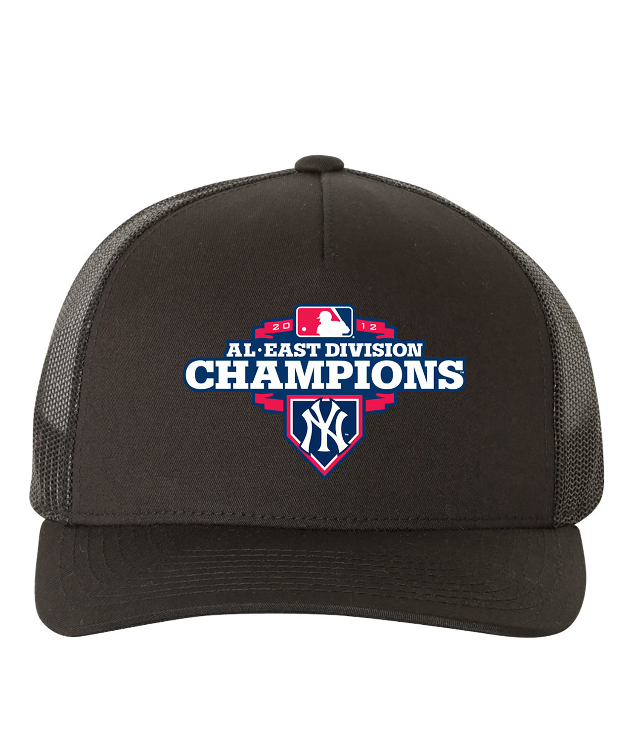 New York Yankees 2012 American League East Division Champions Baseball Logo Symbol Emblem Customized Design on Retro Trucker Cap Hat