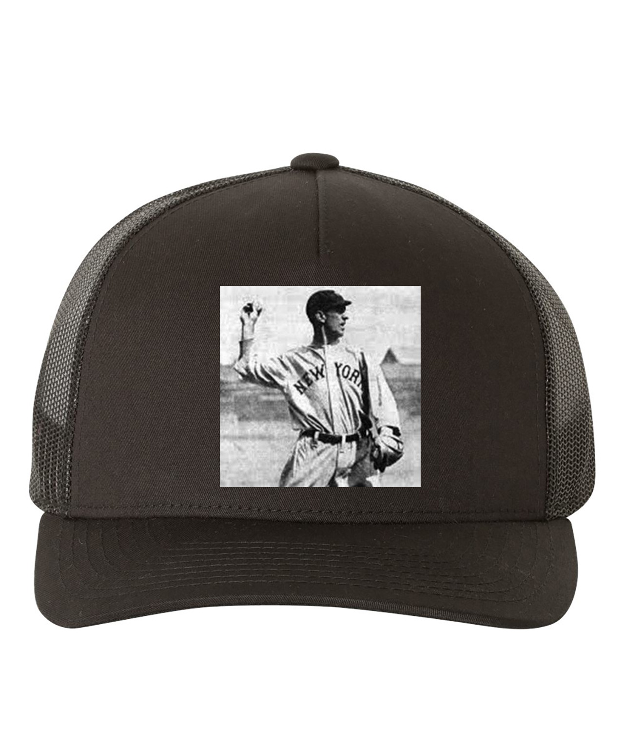 Roger Peckinpaugh New York Yankees 1913 Baseball Logo Symbol Emblem Customized Design on Retro Trucker Cap Hat