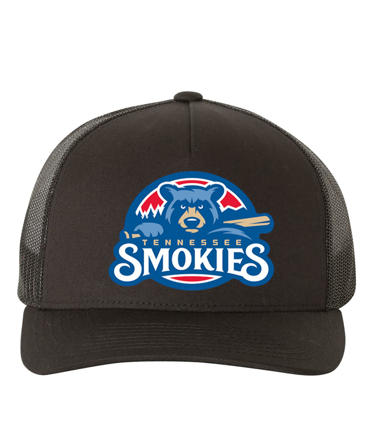 Tennessee Smokies Baseball Logo Symbol Emblem Customized Design on Retro Trucker Cap Hat