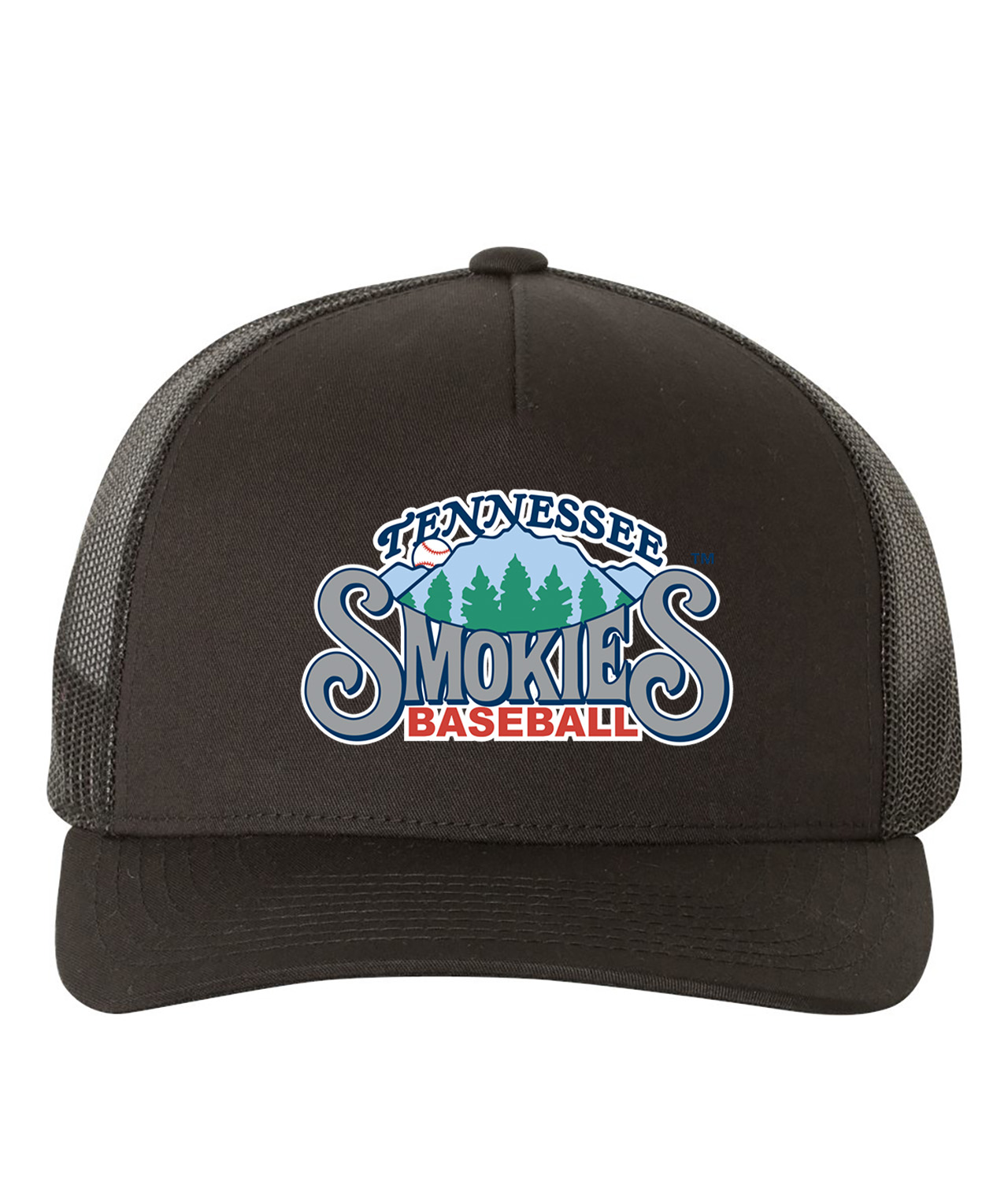 Tennessee Smokies 2000-2014 Baseball Logo Symbol Emblem Customized Design on Retro Trucker Cap Hat