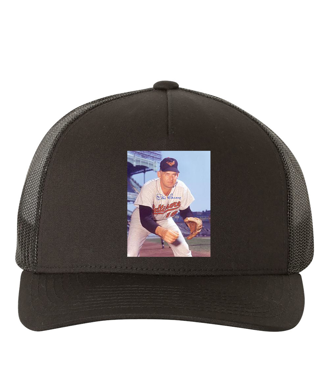 1954 Baltimore Orioles Photo Baseball Logo Symbol Emblem Customized Design on Retro Trucker Cap Hat