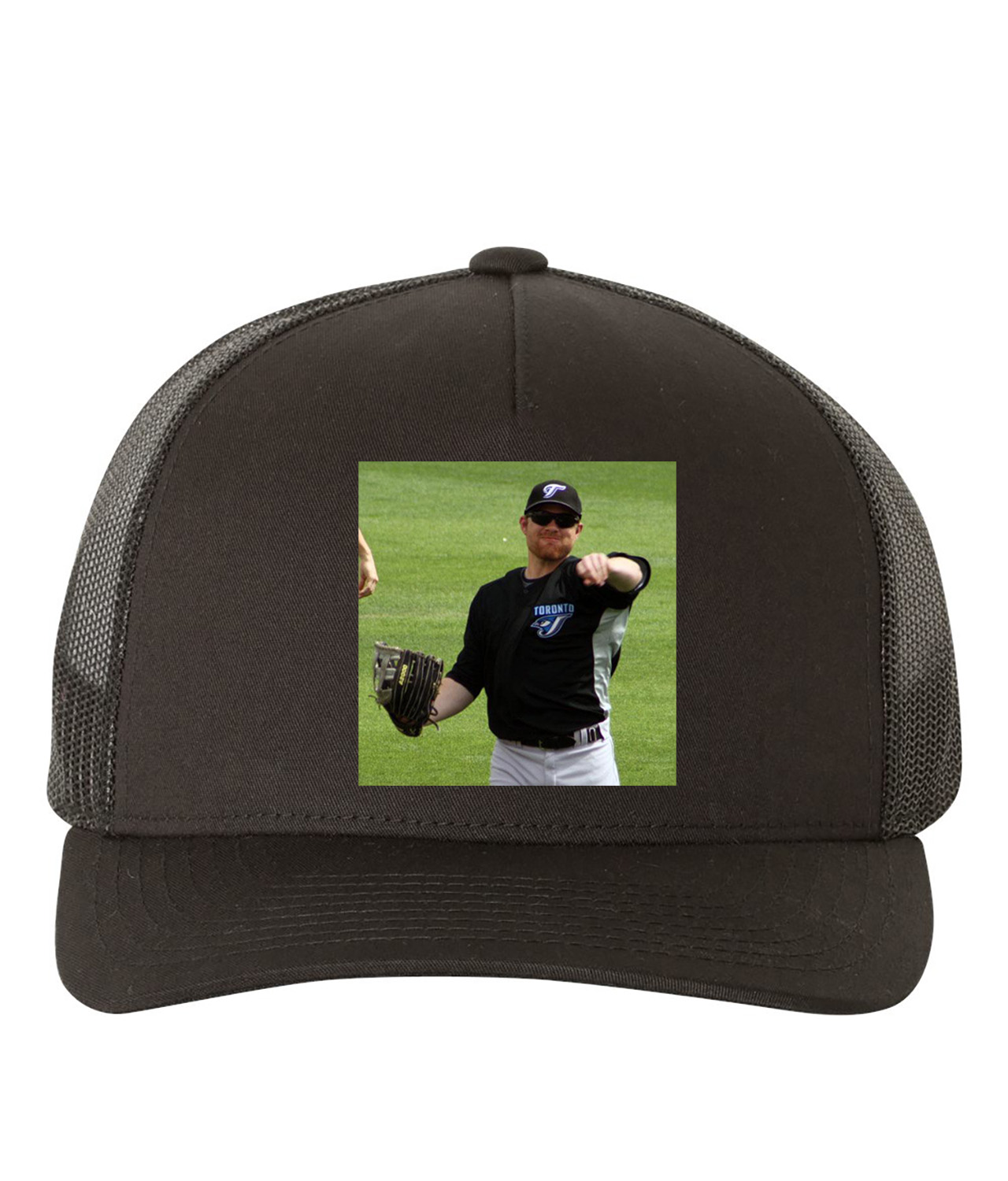 2009 Spring Adam Lind Toronto Blue Jays Photo Baseball Logo Symbol Emblem Customized Design on Retro Trucker Cap Hat