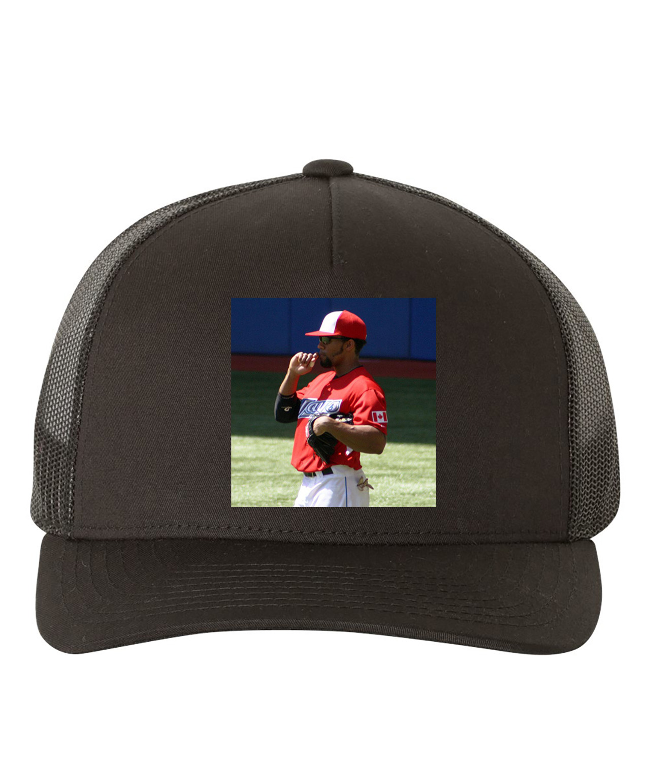 2011 Eric Thames Toronto Blue Jays Photo Baseball Logo Symbol Emblem Customized Design on Retro Trucker Cap Hat