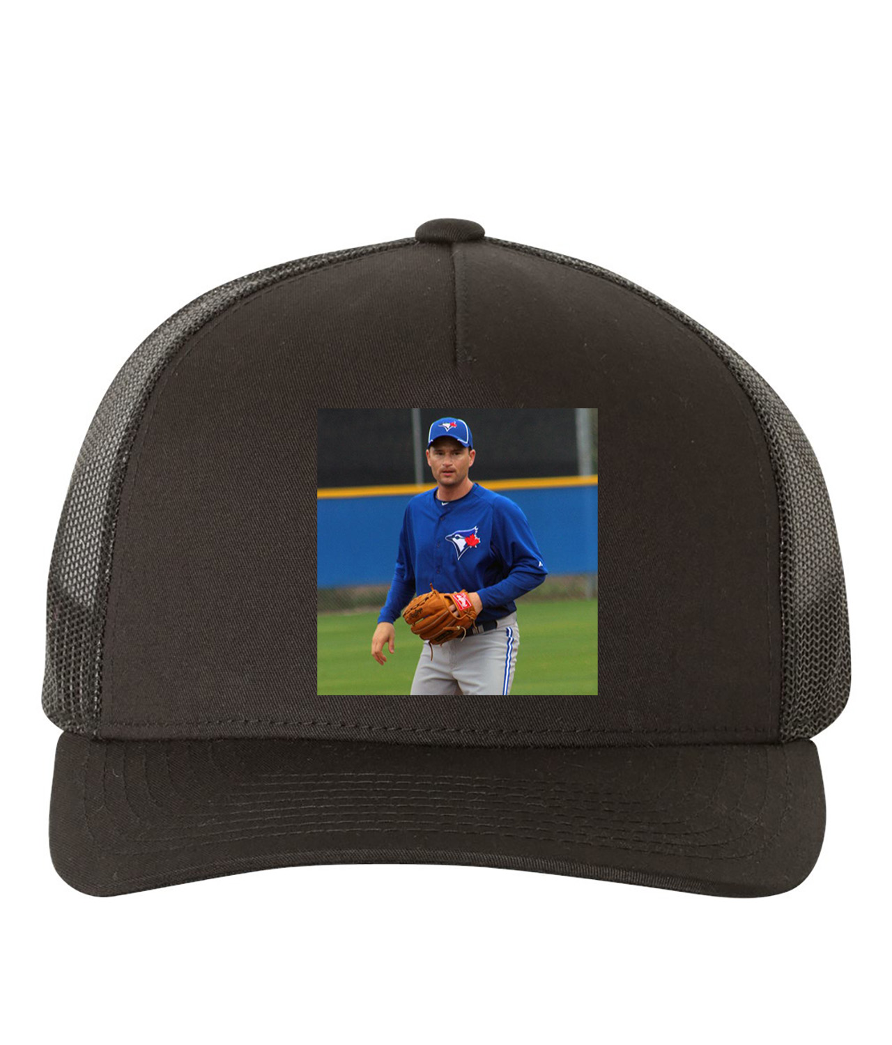 2012 Season Jason Frasor Toronto Blue Jays Photo Baseball Logo Symbol Emblem Customized Design on Retro Trucker Cap Hat