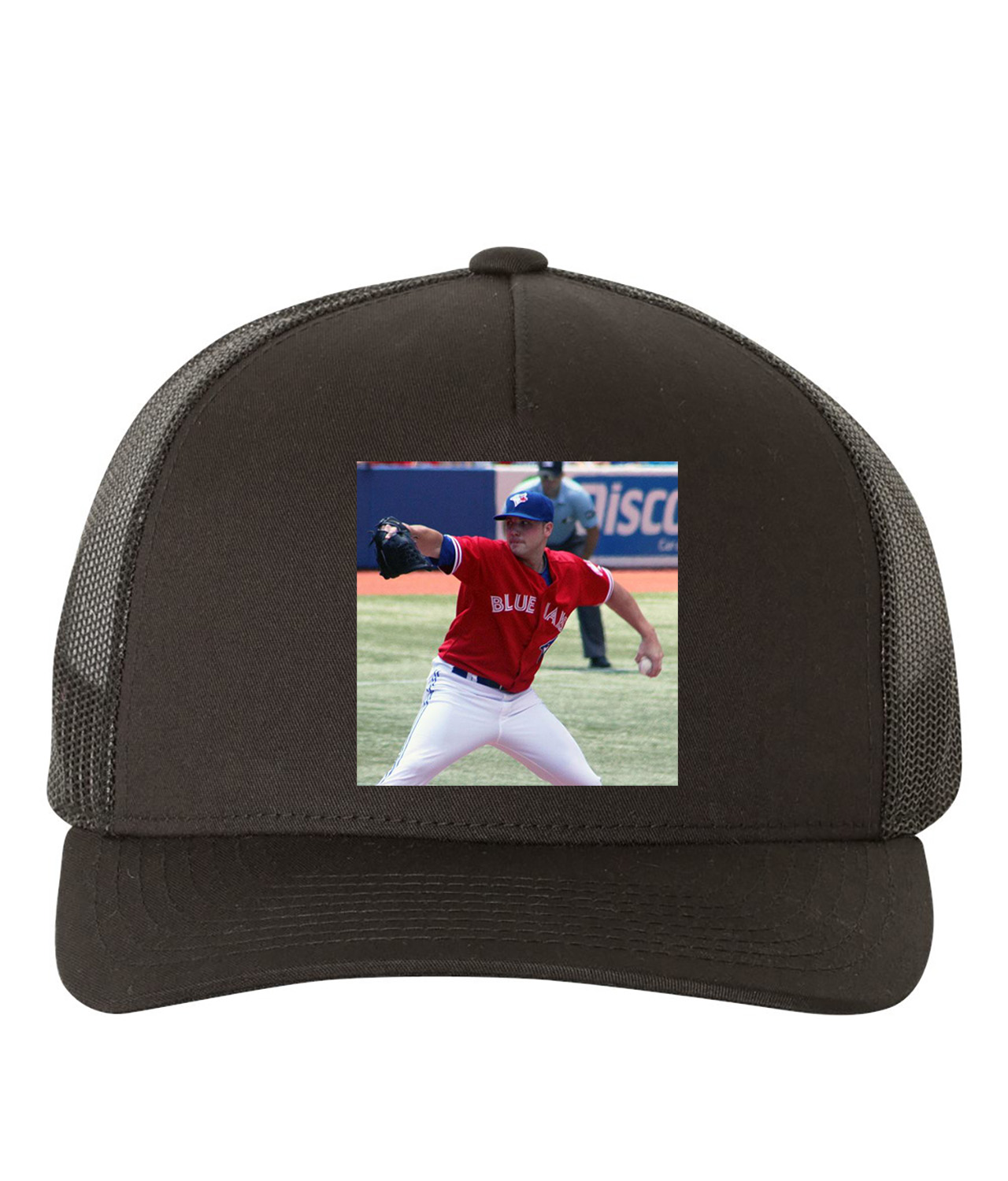 2012 Aaron Laffey Toronto Blue Jays Photo Baseball Logo Symbol Emblem Customized Design on Retro Trucker Cap Hat