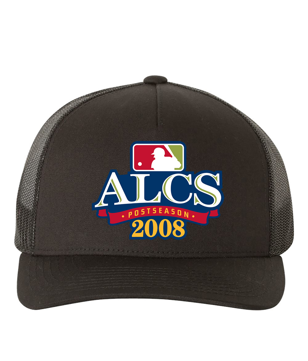 2008 American League Championship Series Post Season ALCS Baseball Logo Symbol Emblem Customized Design on Retro Trucker Cap Hat