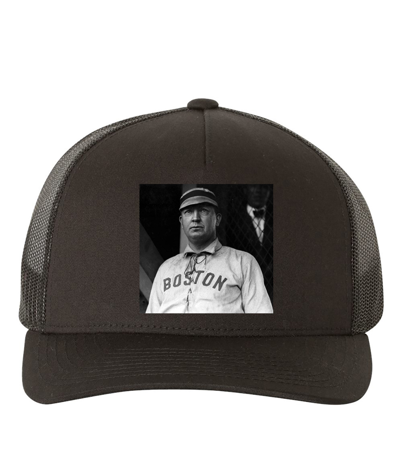 Cy Young Boston Americans 1903 Season Baseball Logo Symbol Emblem Customized Design on Retro Trucker Cap Hat