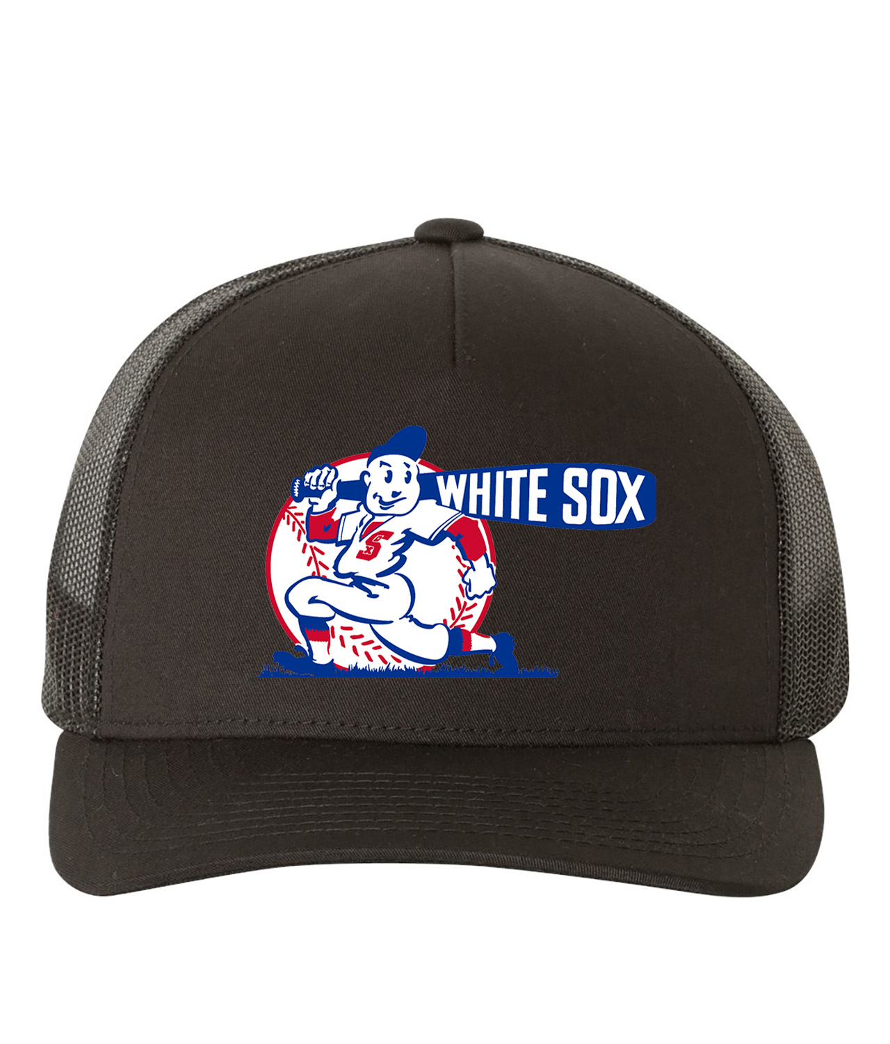 Chicago White Stockings Primary 1939-48 Baseball Logo Symbol Emblem Customized Design on Retro Trucker Cap Hat