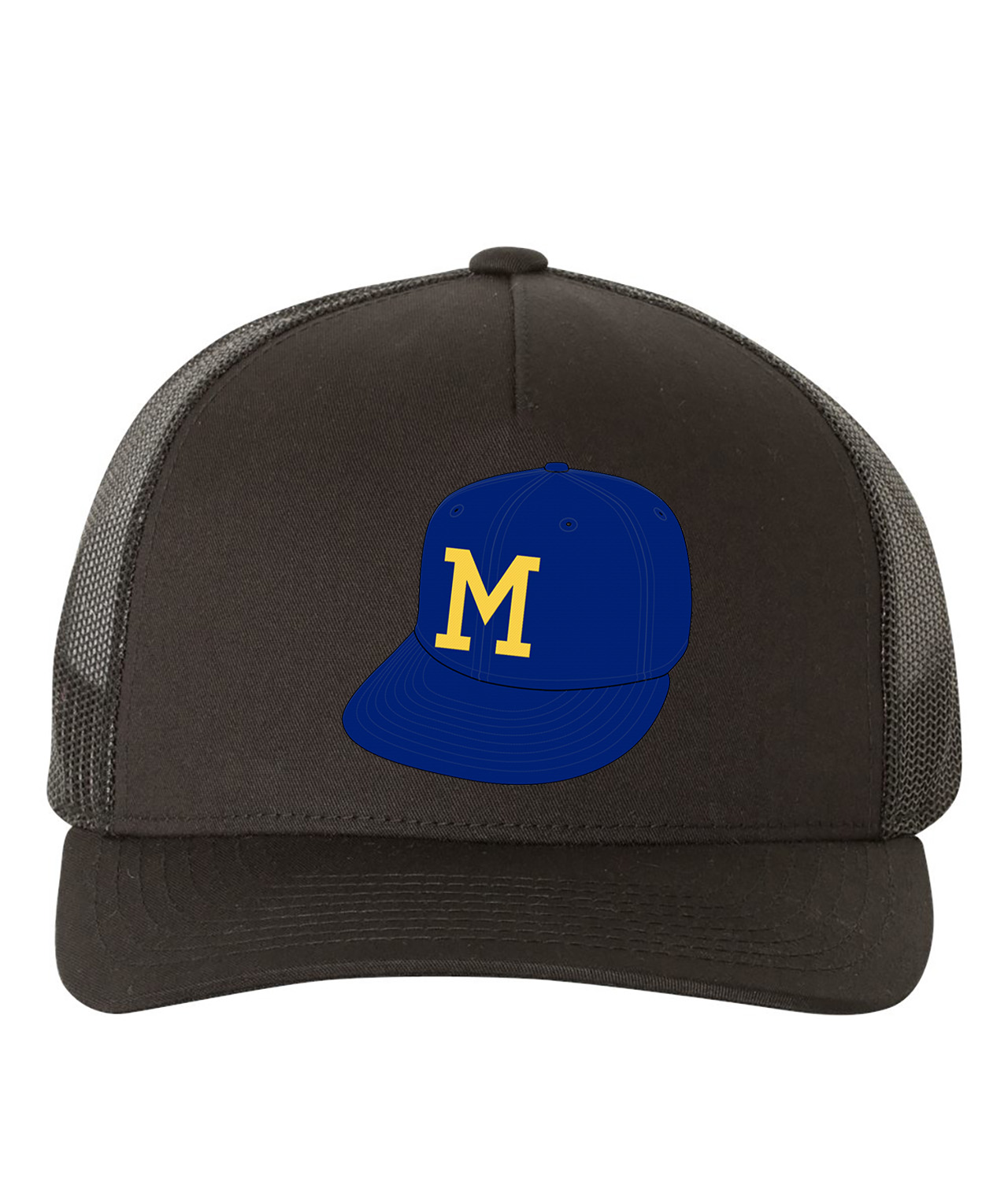 Milwaukee Brewers Cap 1970 Baseball Logo Symbol Emblem Customized Design on Retro Trucker Cap Hat