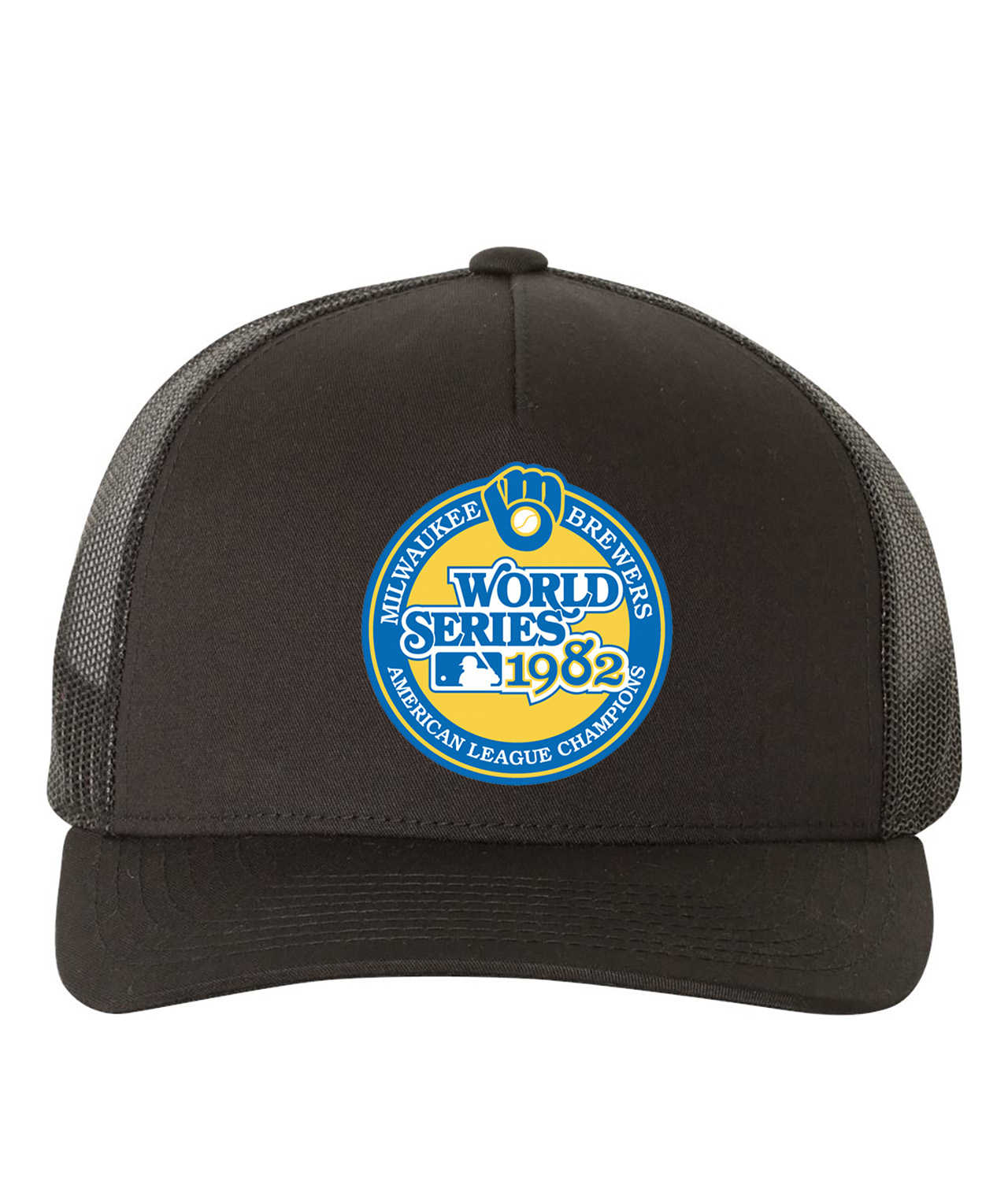 Milwaukee Brewers 1982 American League Champions Baseball Logo Symbol Emblem Customized Design on Retro Trucker Cap Hat