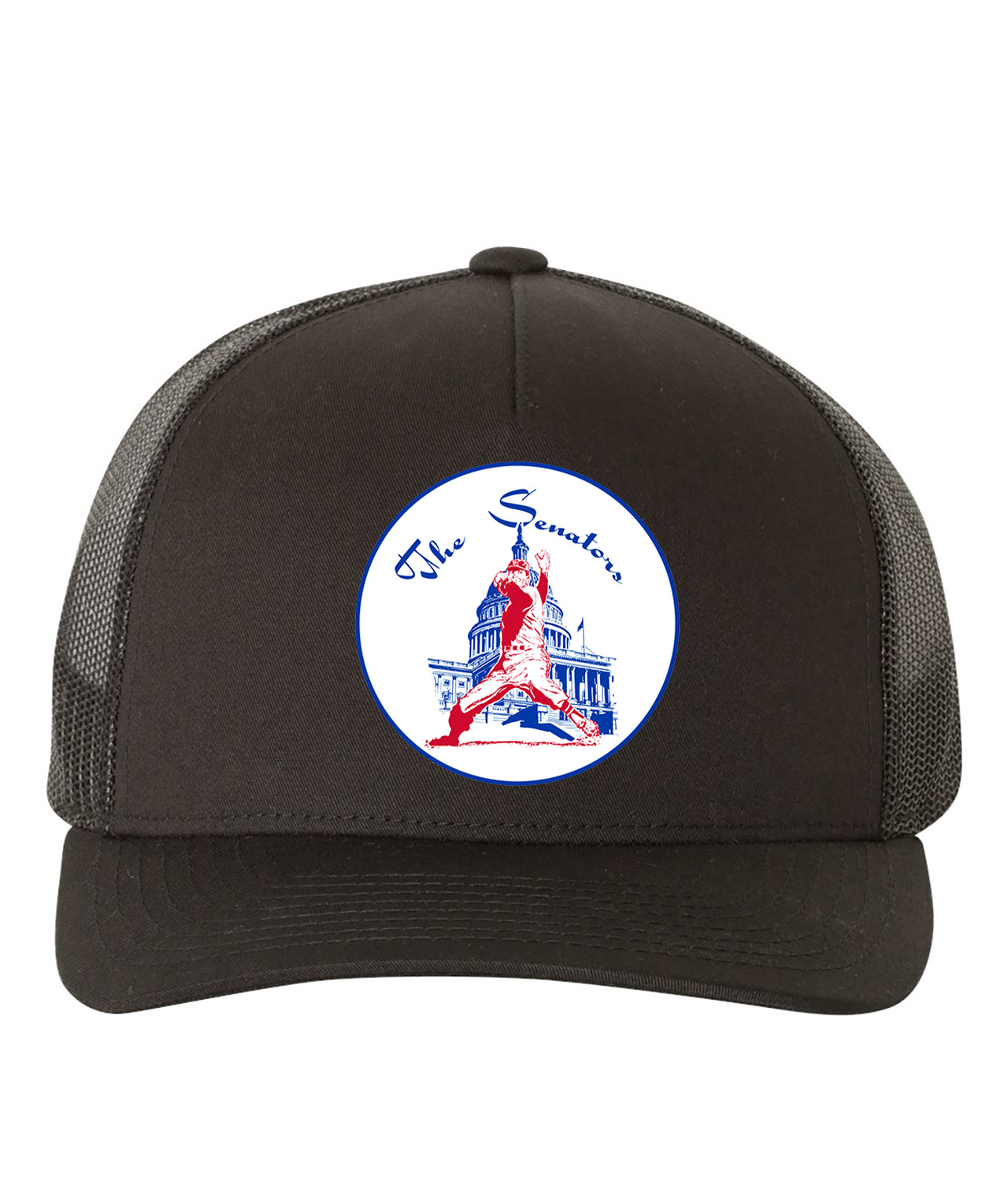 Washington Senators Primary 1961-71 Baseball Logo Symbol Emblem Customized Design on Retro Trucker Cap Hat