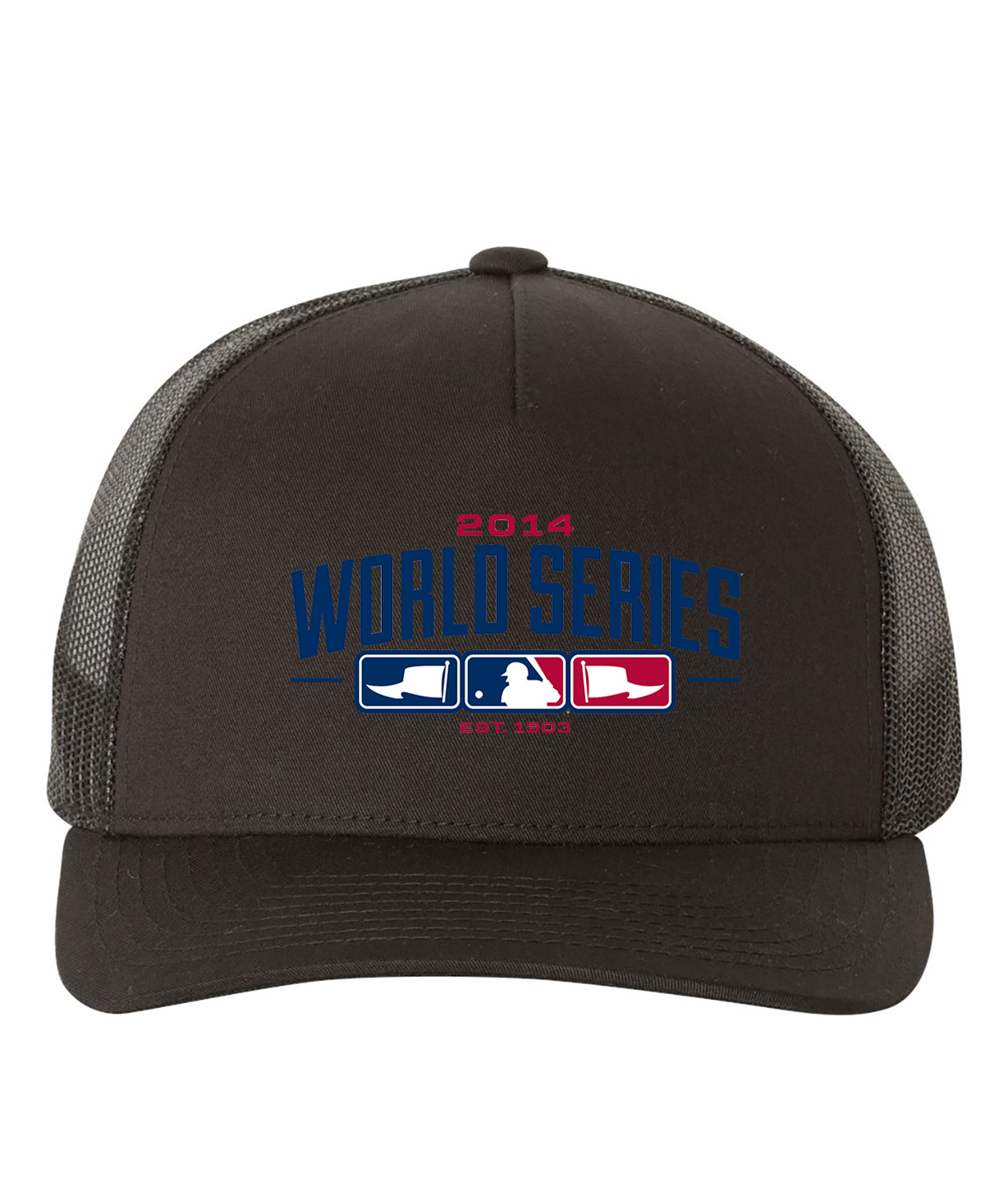 2014 Major League Baseball World Series Alternate Logo Emblem Customized Design on Retro Trucker Cap Hat