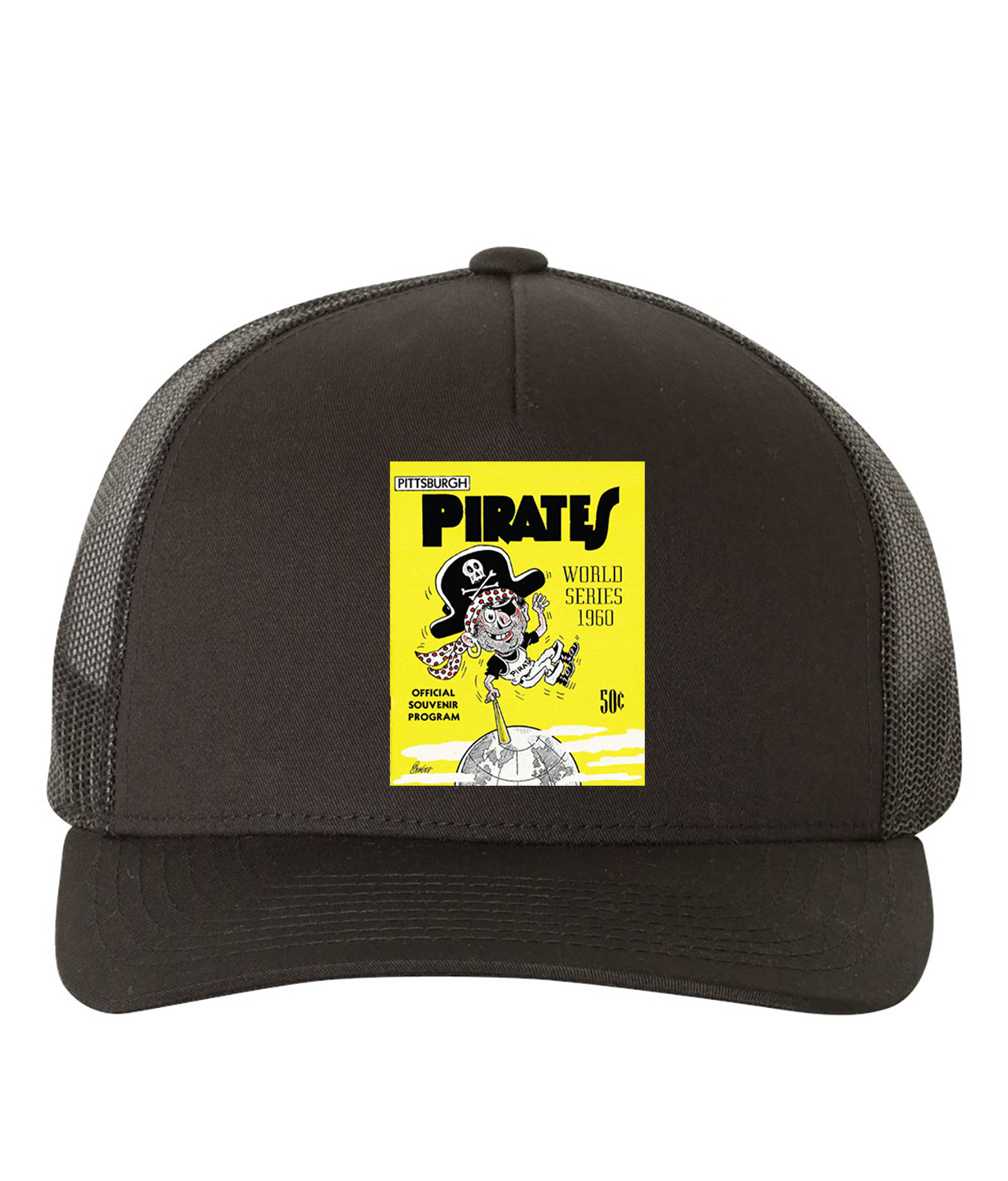 MLB World Series Program 1960-New York Yankees vs. Pittsburgh Pirates Baseball Logo Symbol Emblem Customized Design on Retro Trucker Cap Hat