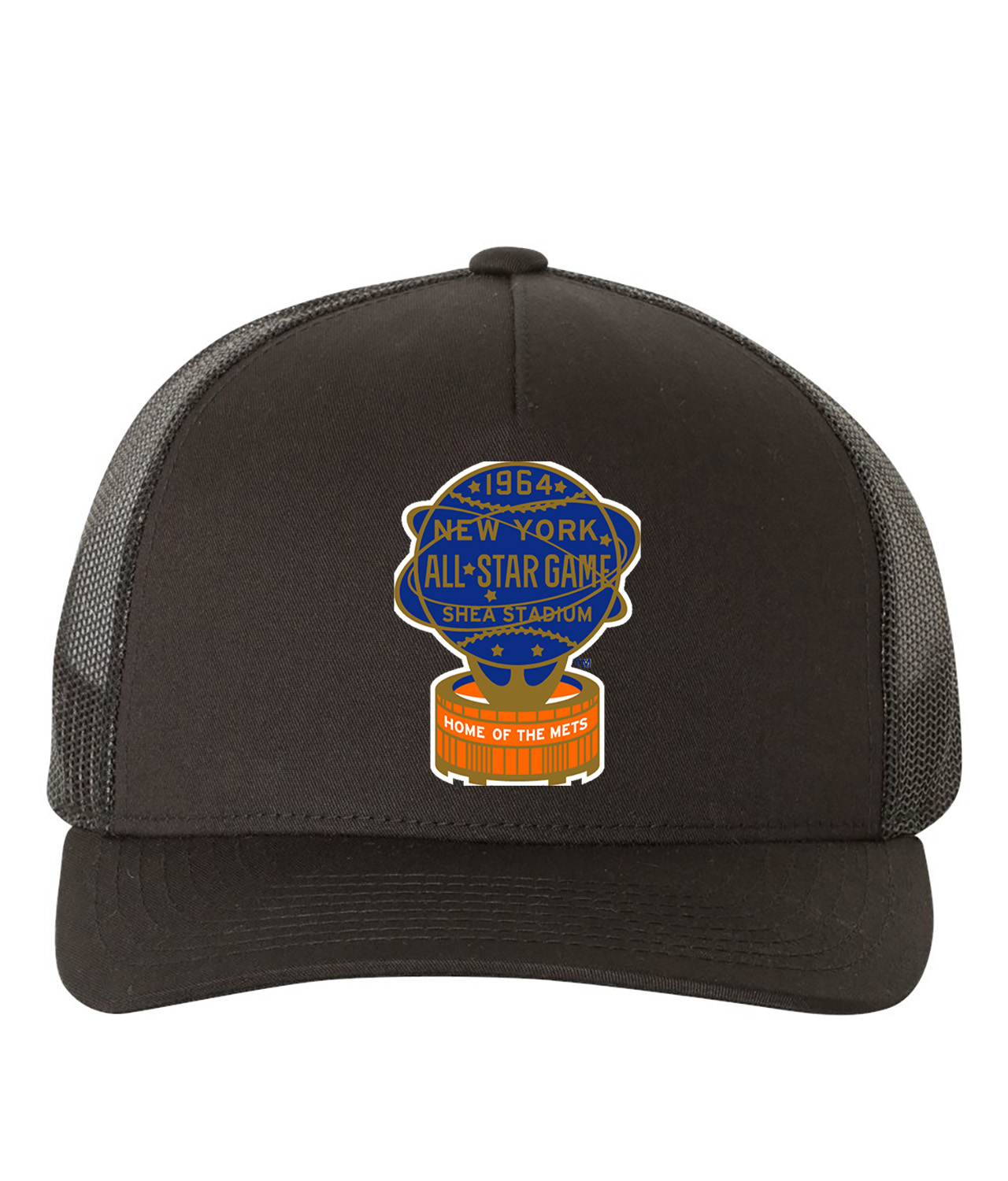 1964 MLB All-Star Game At Shea Stadium Flushing New York Baseball Logo Symbol Emblem Customized Design on Retro Trucker Cap Hat
