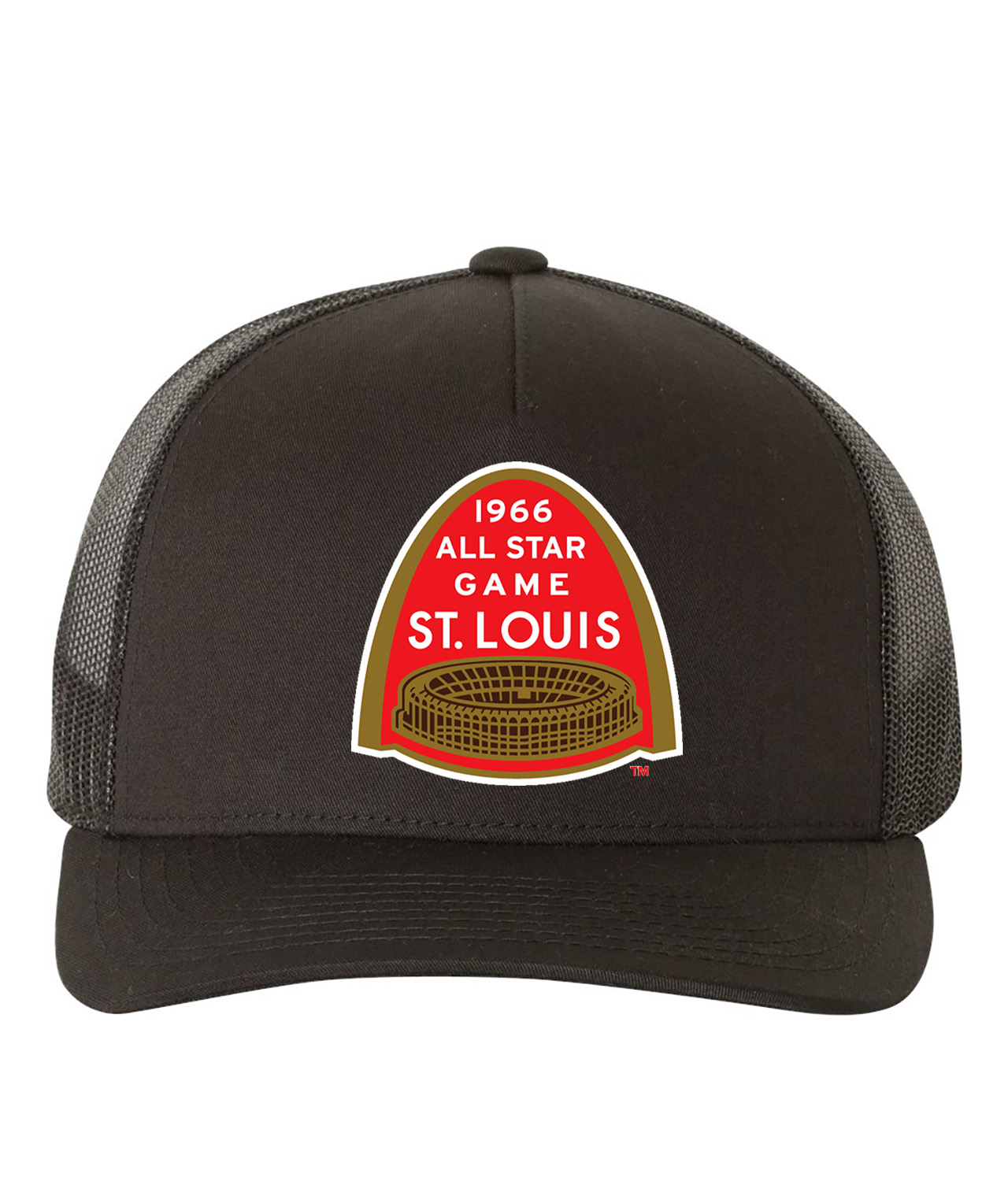1966 MLB All-Star Game At Busch Stadium St. Louis Missouri Baseball Logo Symbol Emblem Customized Design on Retro Trucker Cap Hat