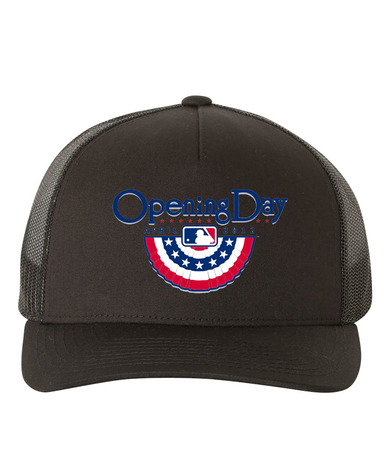 2012 MLB Opening Day Baseball Logo Symbol Emblem Customized Design on Retro Trucker Cap Hat