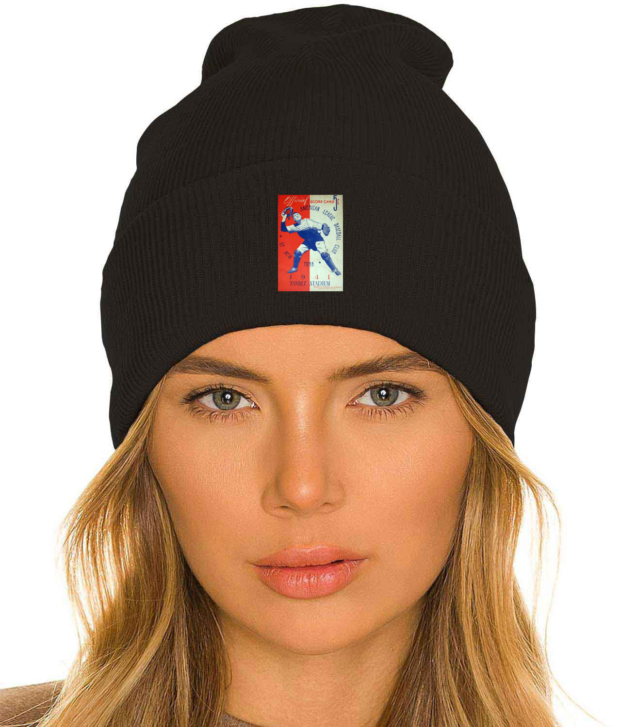 New York Yankees Program 1941 Baseball Logo Customized Design on 12" Cuffed Beanie