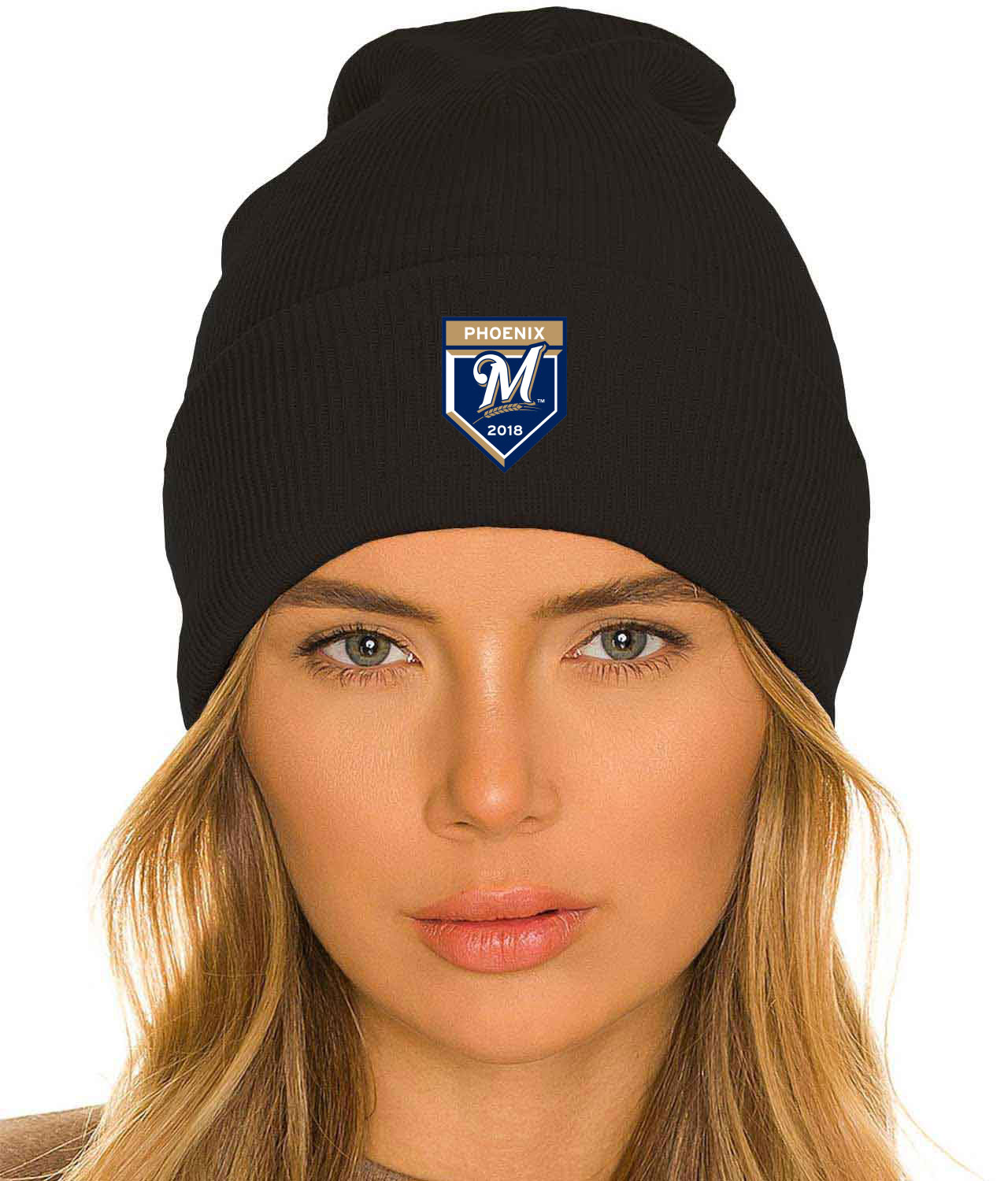 Milwaukee Brewers 2018 Spring Training Baseball Logo Customized Design on 12" Cuffed Beanie