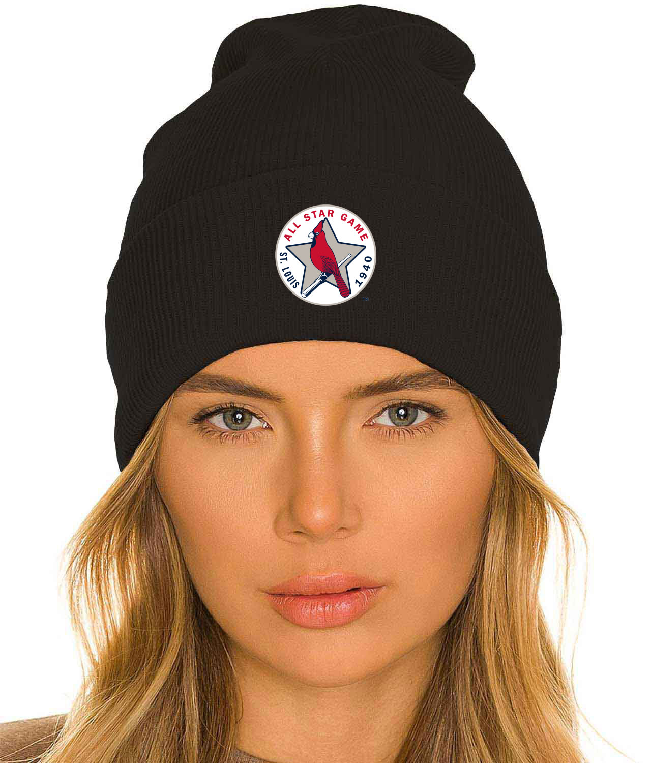 1940 MLB All-Star Game Sportsman's Park St. Louis Missouri Baseball Logo Customized Design on 12" Cuffed Beanie