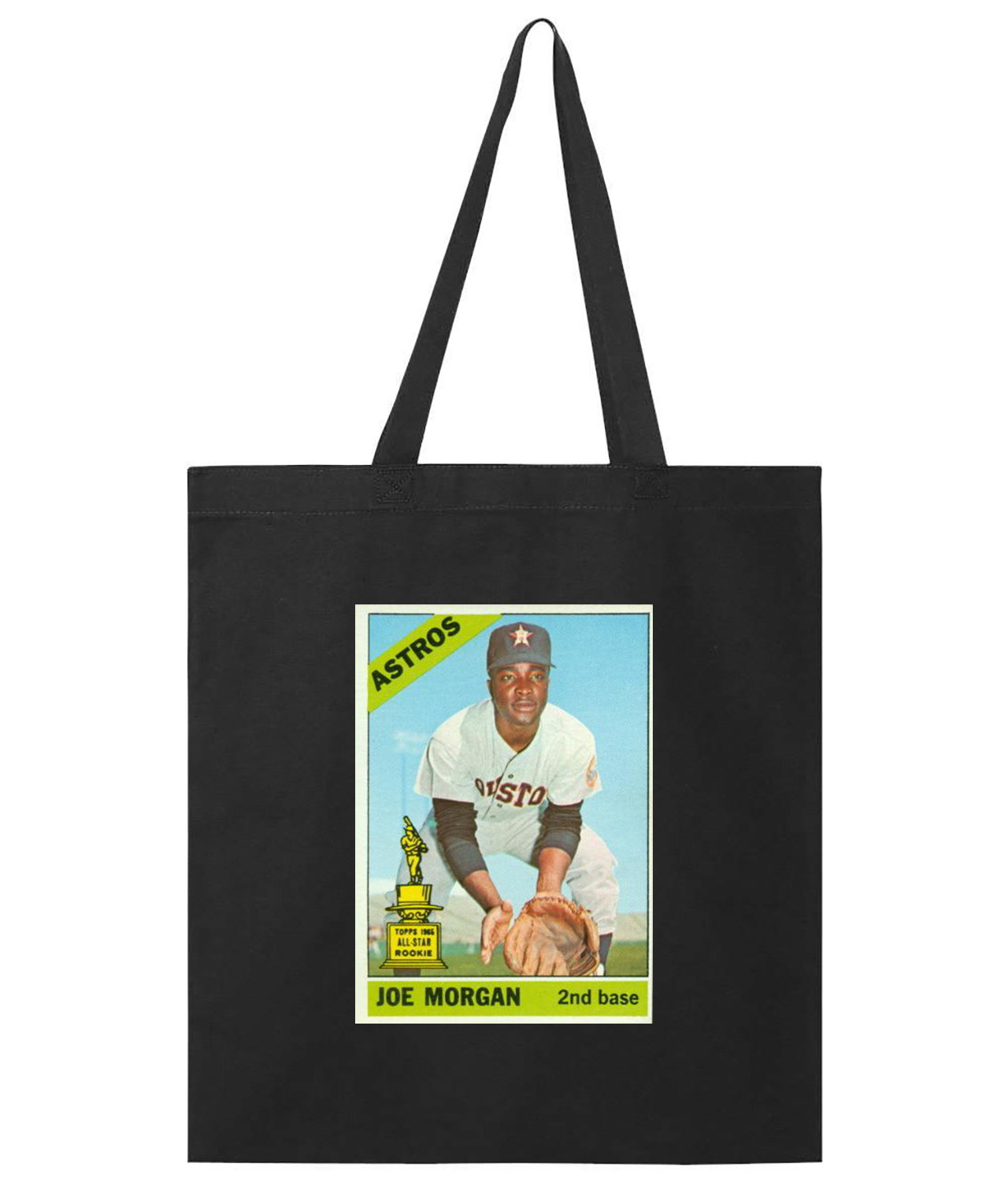 1965 Joe Morgan Houston Astros Photo Baseball Logo Symbol Emblem Customized Design on Promotional Tote Bag