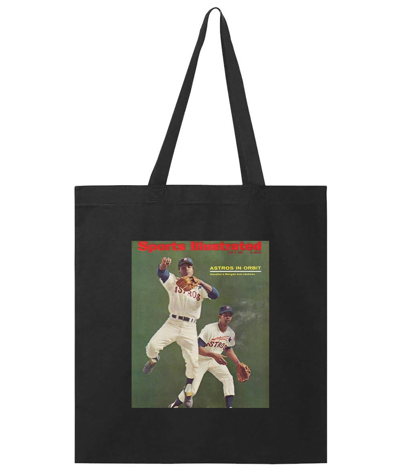 1966 Houston Astros Photo Astros In Orbit Baseball Logo Symbol Emblem Customized Design on Promotional Tote Bag
