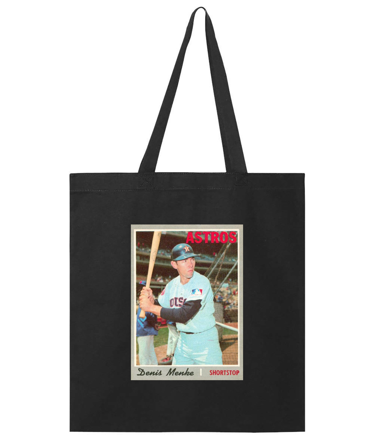 1969 Denis Menke Houston Astros Photo Baseball Logo Symbol Emblem Customized Design on Promotional Tote Bag