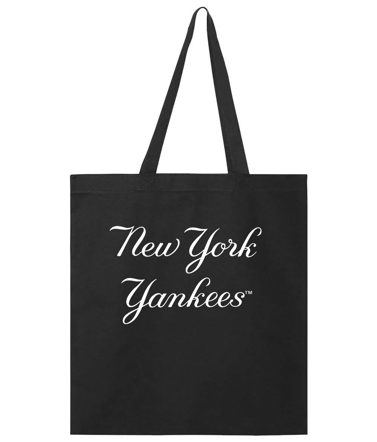 New York Yankees White Baseball Logo Symbol Emblem Customized Design on Promotional Tote Bag