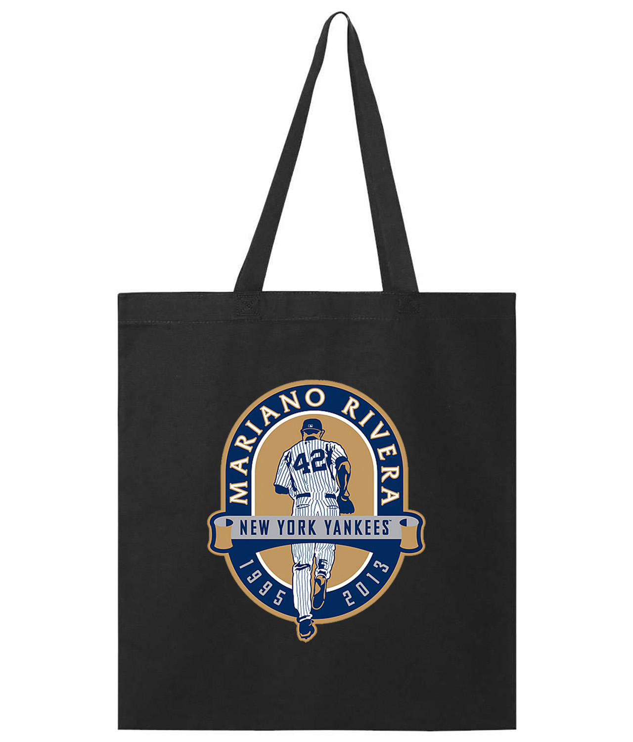 New York Yankees 2013 Mariano Rivera Baseball Logo Symbol Emblem Customized Design on Promotional Tote Bag