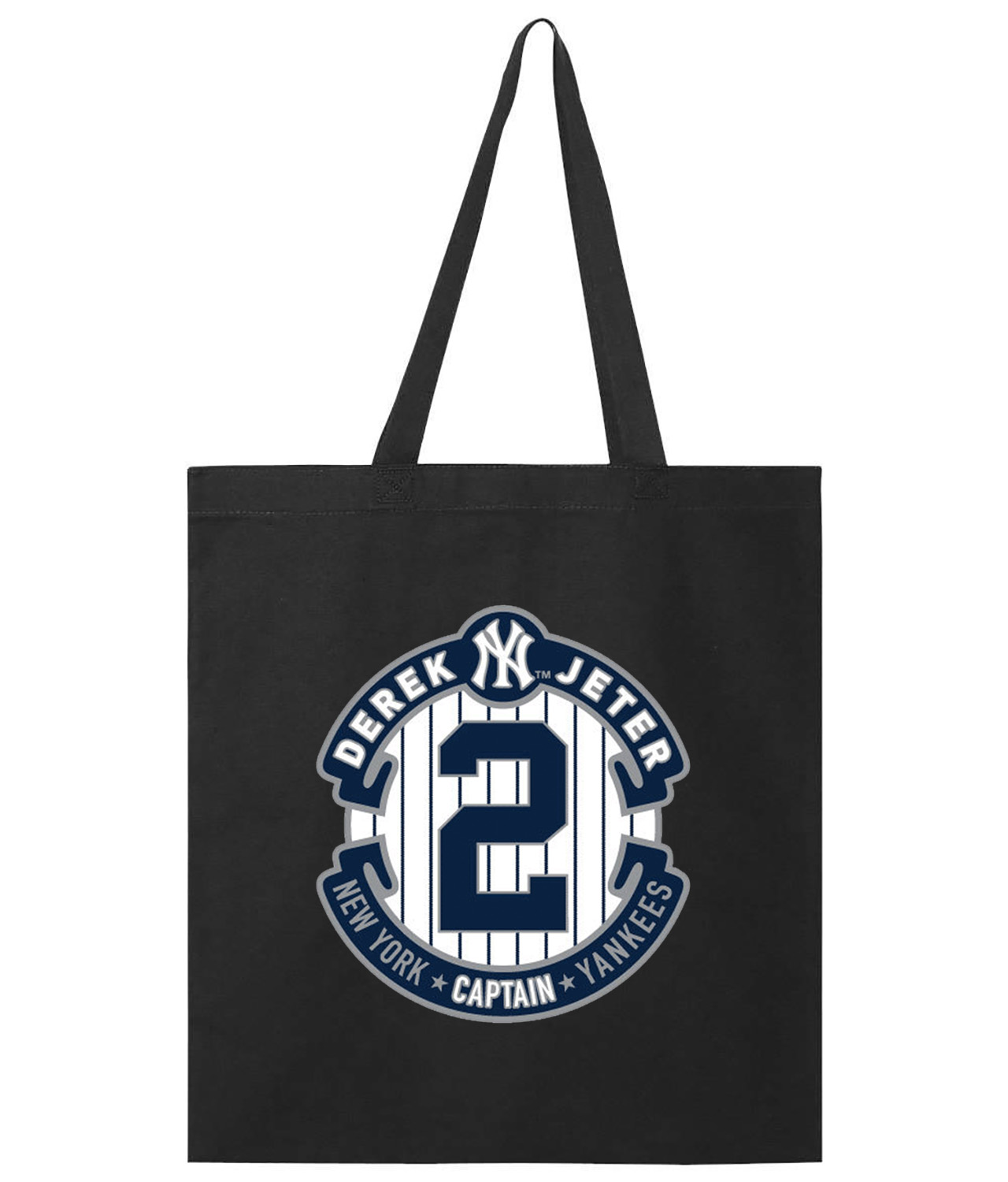 New York Yankees Derek Jeter Final Season Captain Baseball Logo Symbol Emblem Customized Design on Promotional Tote Bag