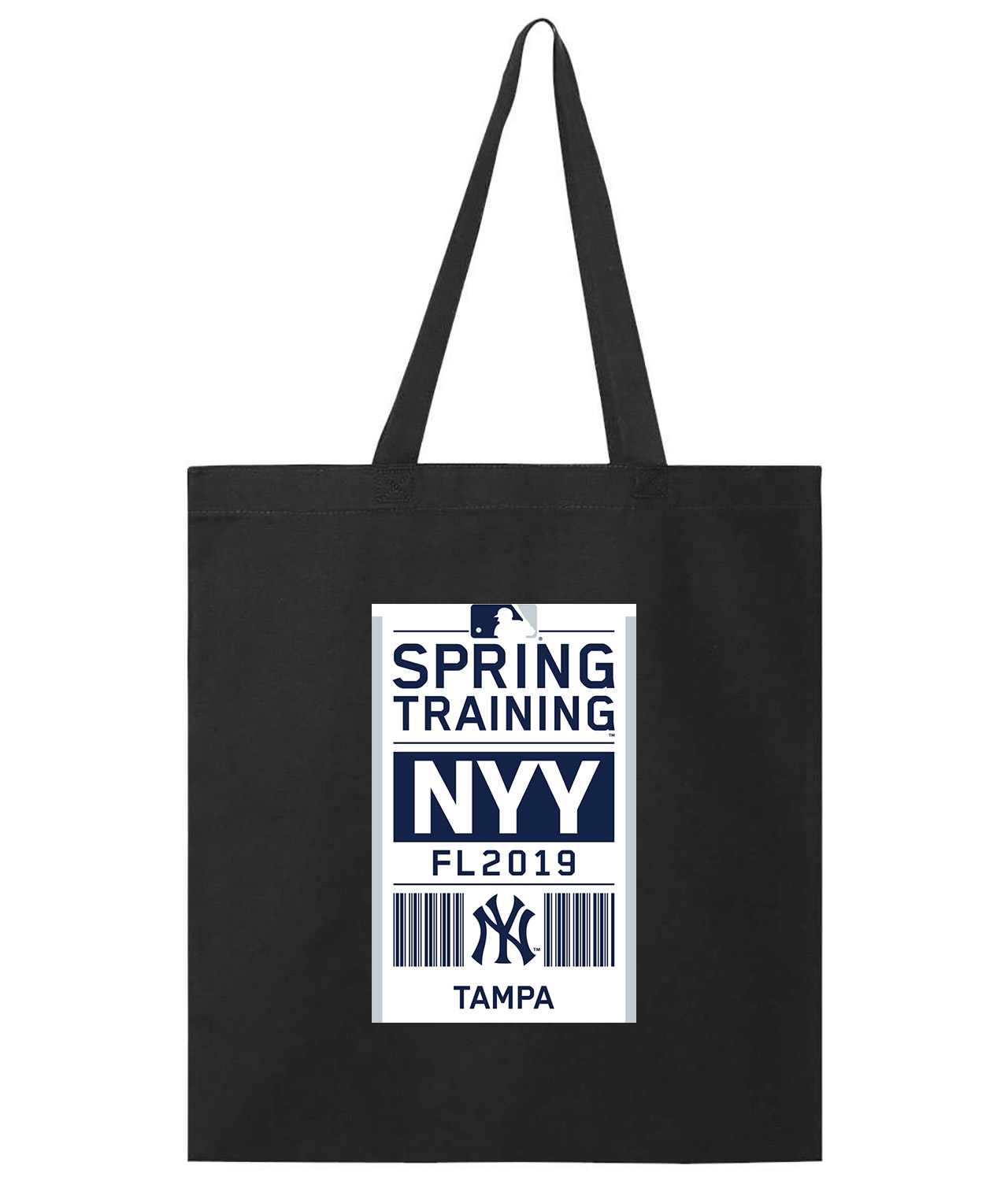 New York Yankees 2019 Spring Training Baseball Logo Symbol Emblem Customized Design on Promotional Tote Bag