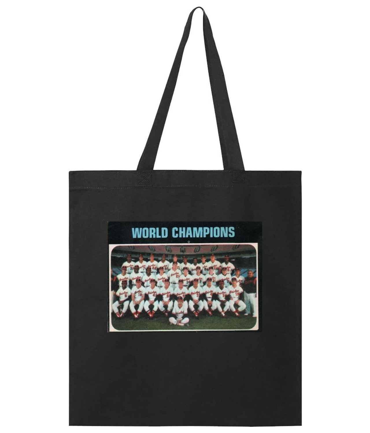 1970 World Champions Baltimore Orioles Photo Baseball Logo Symbol Emblem Customized Design on Promotional Tote Bag