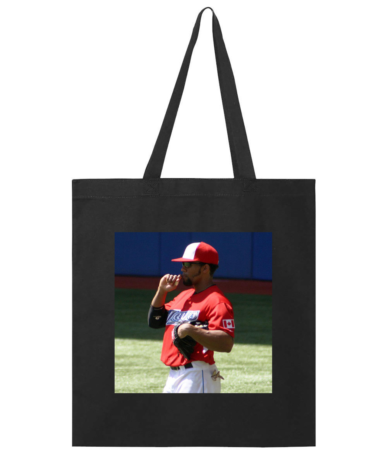 2011 Eric Thames Toronto Blue Jays Photo Baseball Logo Symbol Emblem Customized Design on Promotional Tote Bag