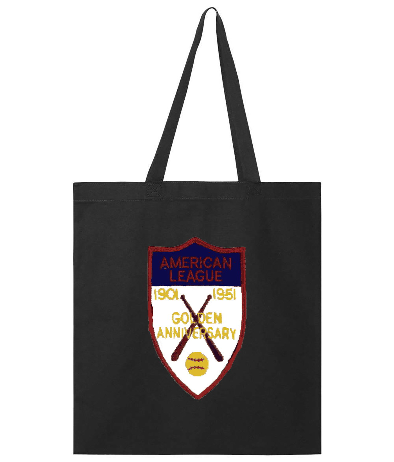 50th Anniversary Of The American Baseball League Logo Symbol Emblem Customized Design on Promotional Tote Bag