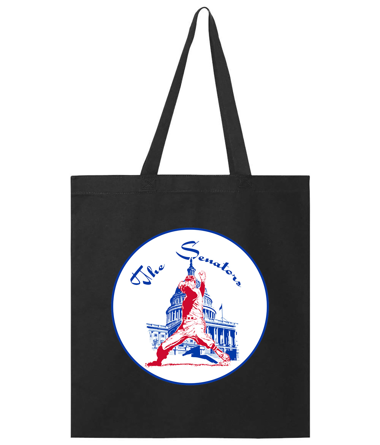 Washington Senators Primary 1961-71 Baseball Logo Symbol Emblem Customized Design on Promotional Tote Bag