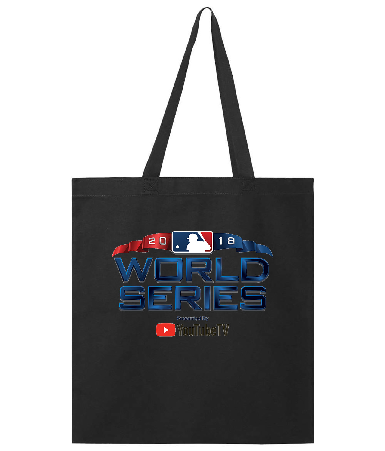 MLB Major League Baseball 2018 World Series Presented By YouTube TV Logo Symbol Emblem Customized Design on Promotional Tote Bag