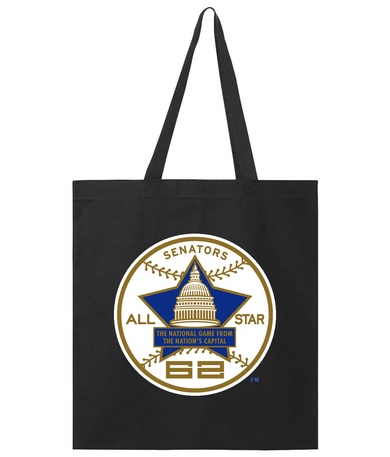 1962 MLB All-Star Game At DC Stadium Washington District Of Columbia Baseball Logo Symbol Emblem Customized Design on Promotional Tote Bag