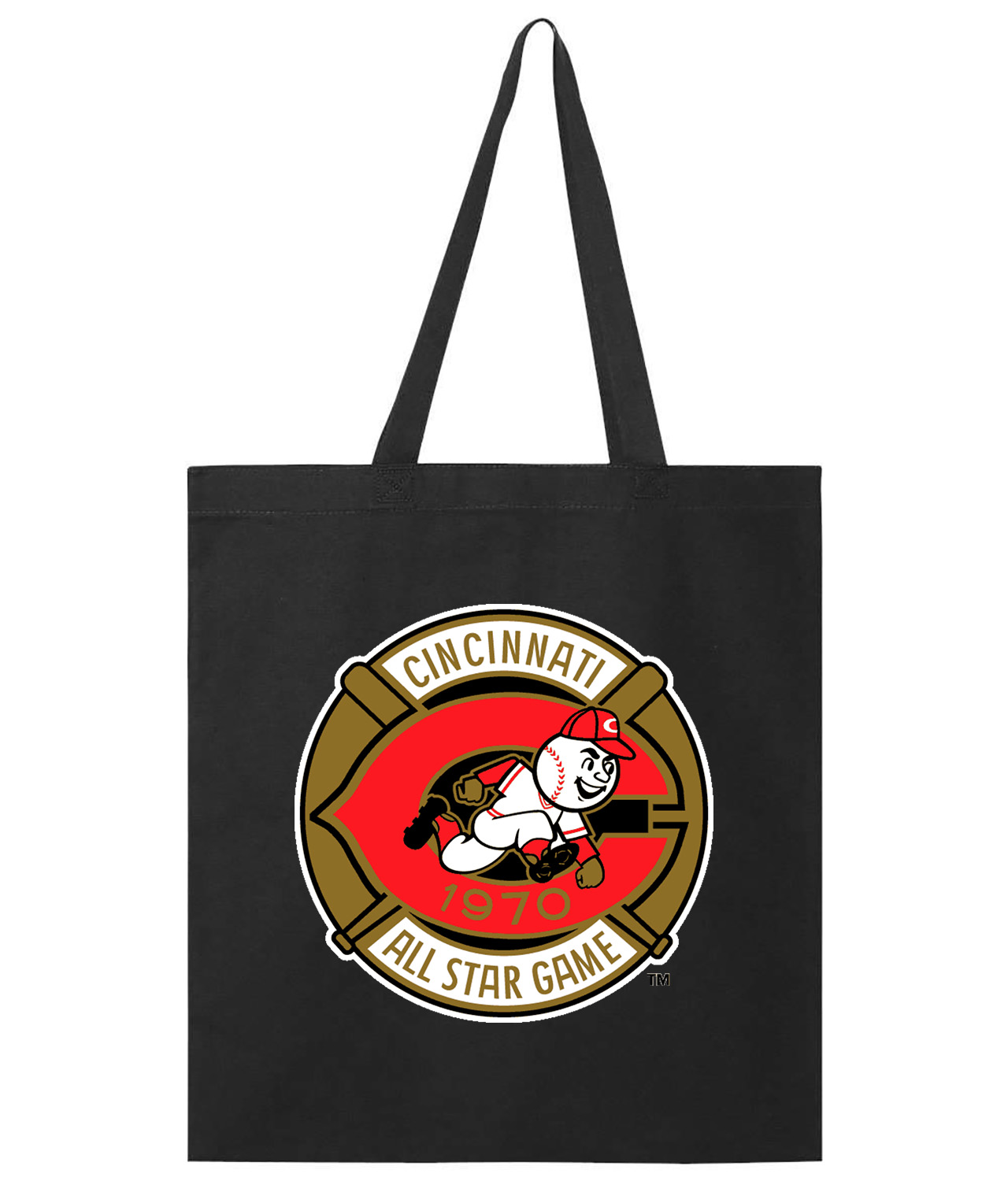 1970 MLB All-Star Game At Riverfront Stadium Cincinnati Ohio Baseball Logo Symbol Emblem Customized Design on Promotional Tote Bag