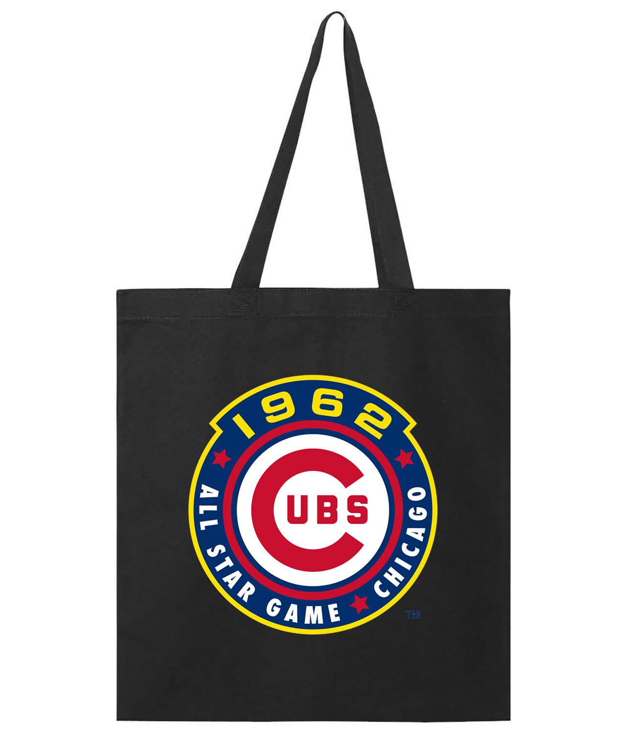 1962 MLB All-Star Game Wrigley Field Chicago Illinois Baseball Logo Symbol Emblem Customized Design on Promotional Tote Bag